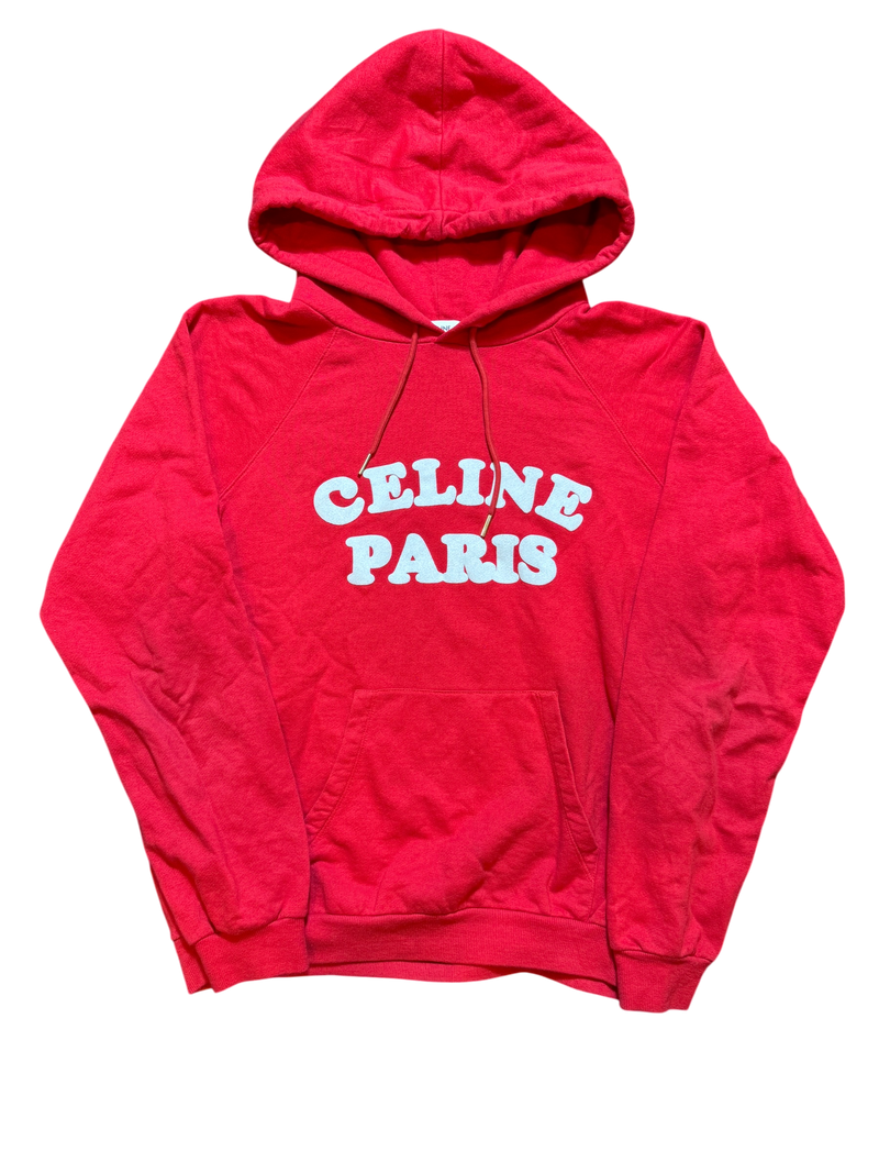 Celine Paris Logo Red Hoodie - Size M