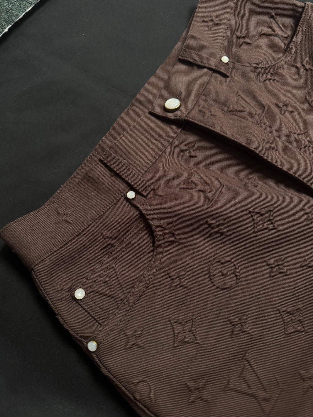 Louis Vuitton Brown Monogram Embossed Skate Jeans