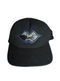 Chrome Hearts Blue Leather Chomper Trucker Hat