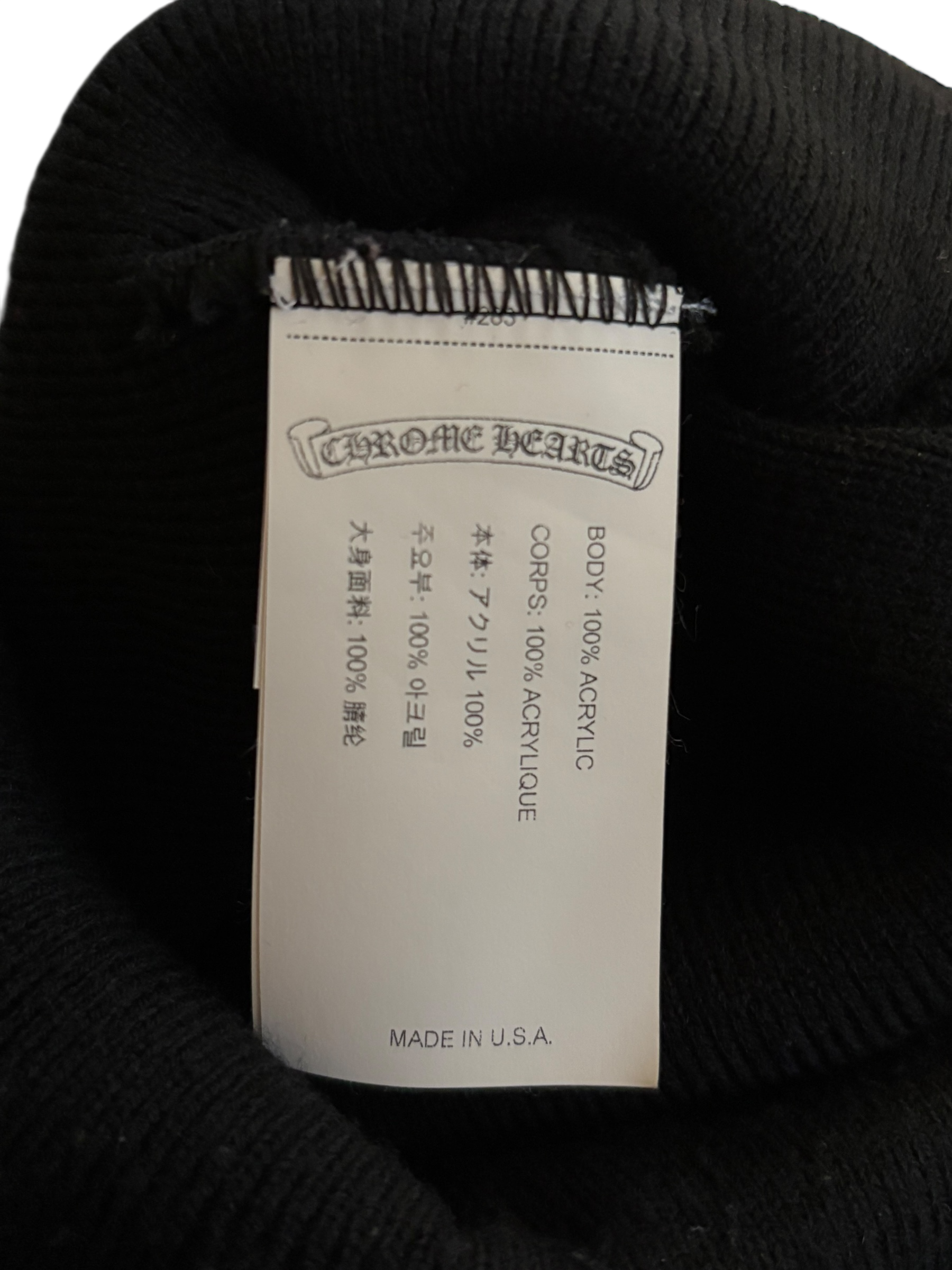 Chrome Hearts Black Logo Beanie