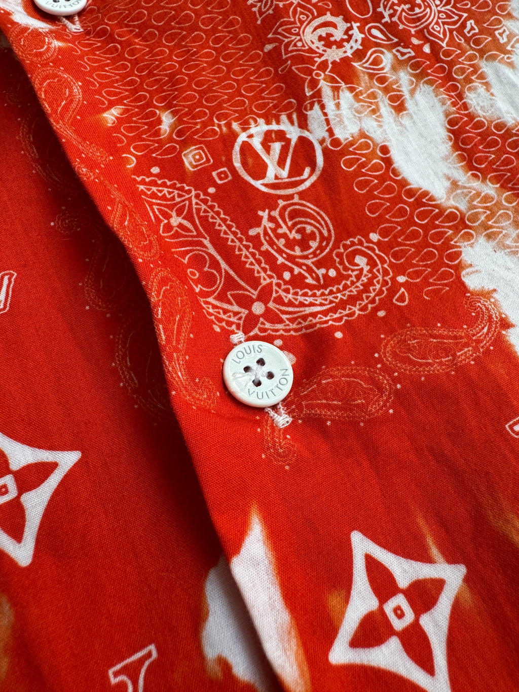 Louis Vuitton Orange Bandana Bleached Set - Size M
