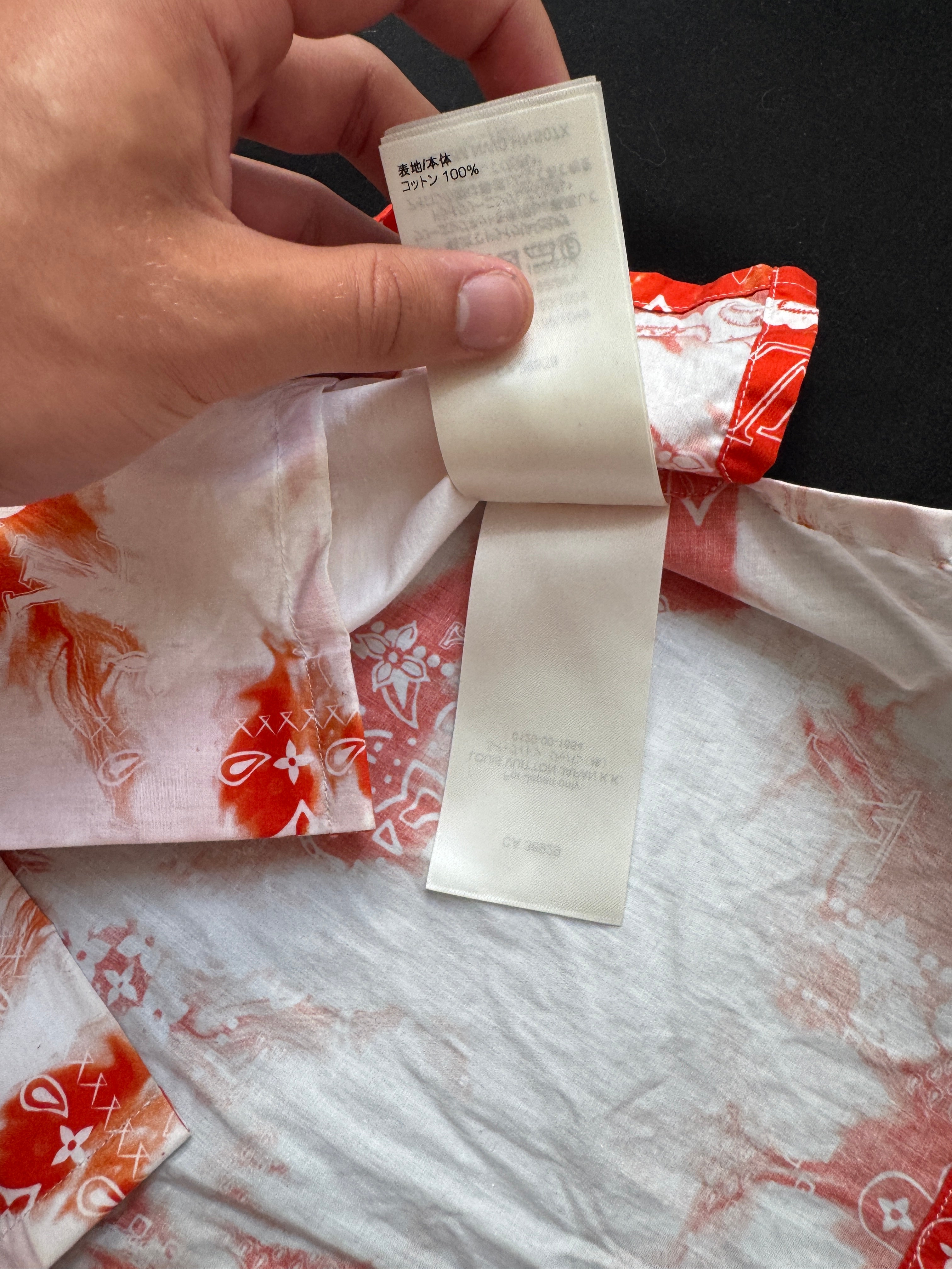 Louis Vuitton Orange Bandana Bleached Set - Size M