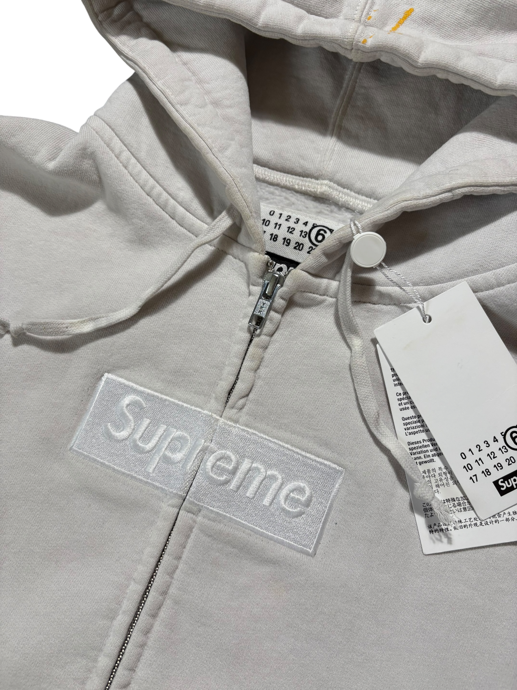 Supreme MM6 Maison Margiela Box Logo Zip Up Hoodie - Size M