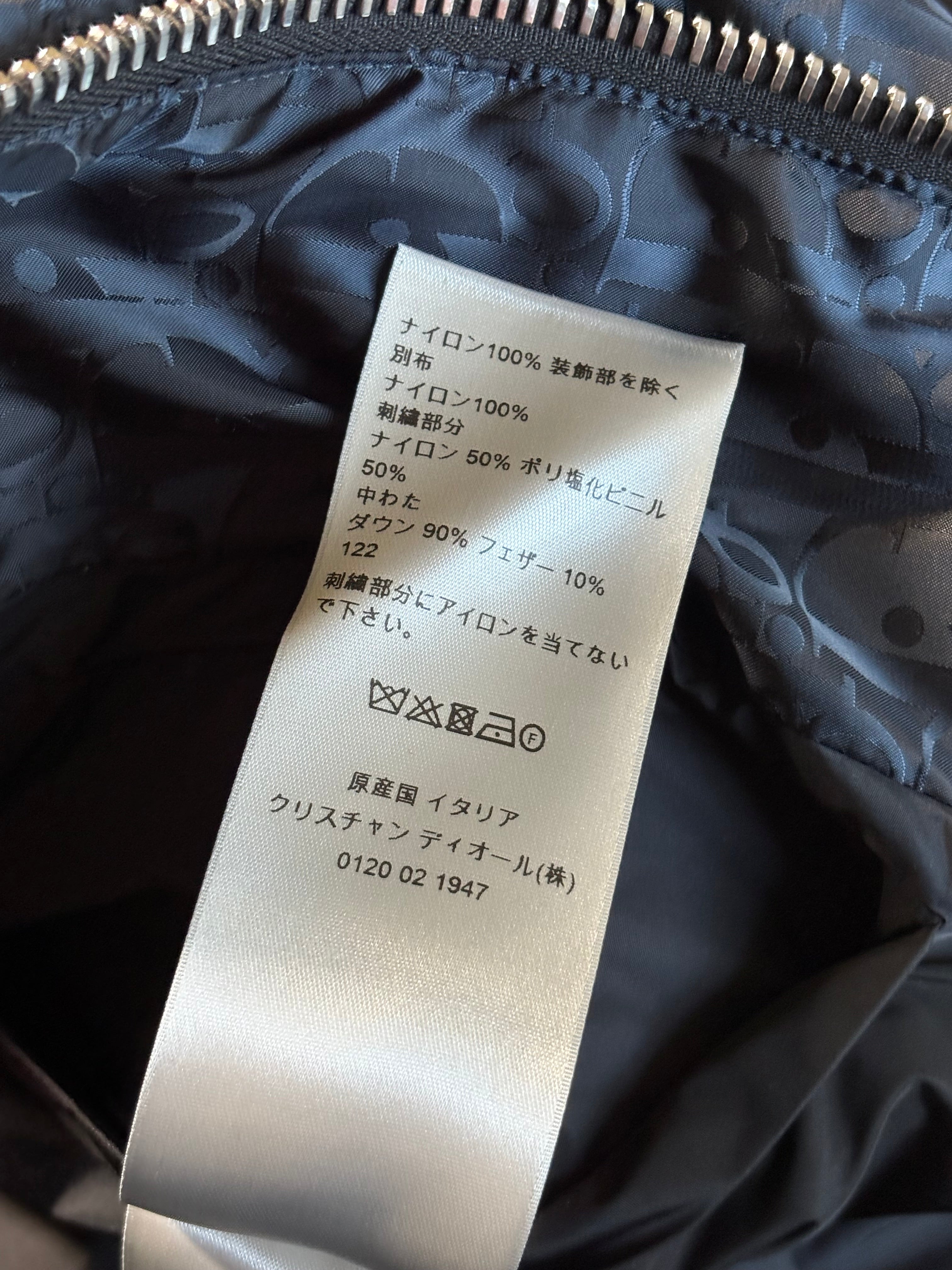 Dior Navy Oblique Puffer Jacket - Size 48