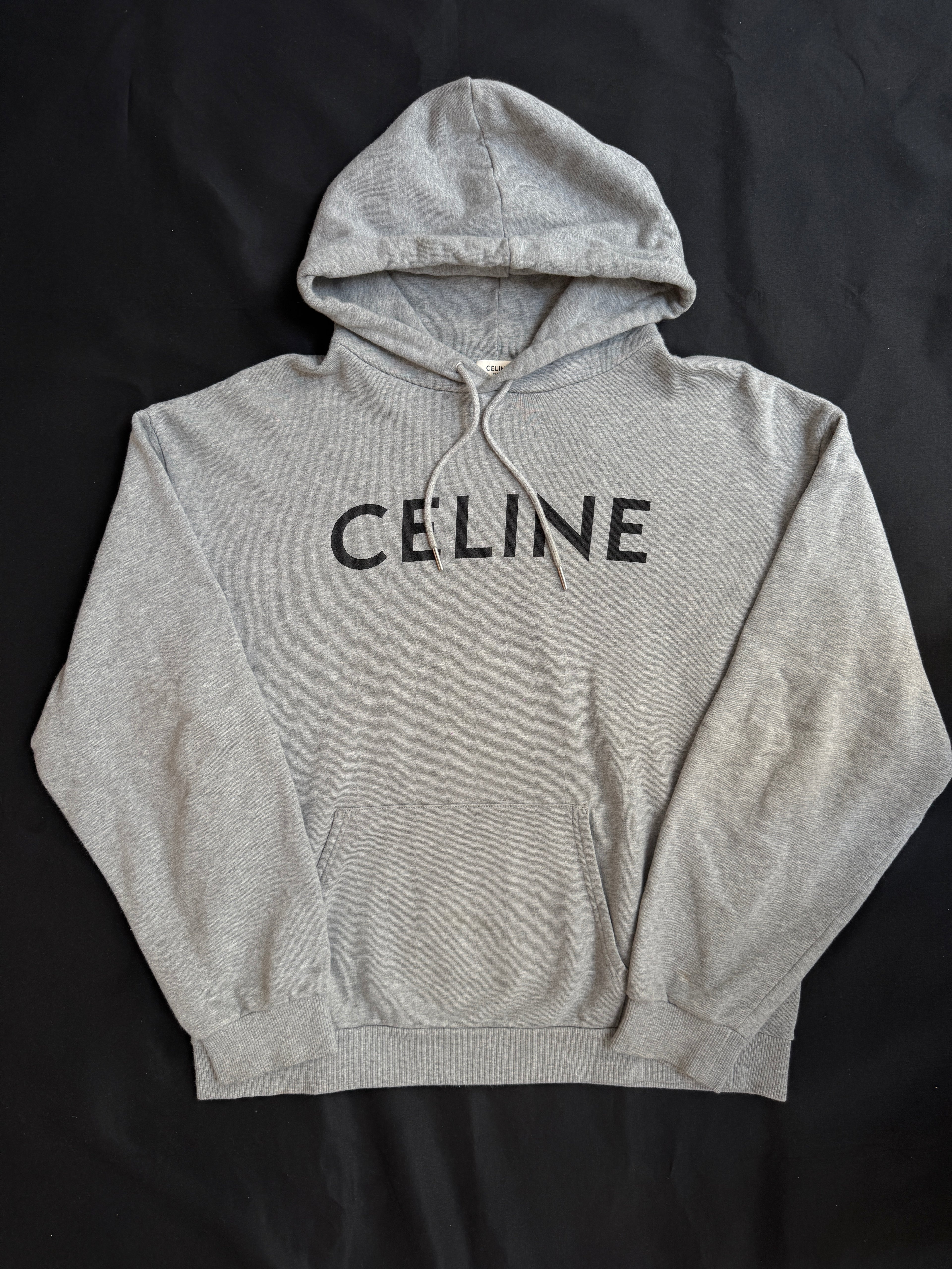 Celine Logo Hoodie Gray - Size XL