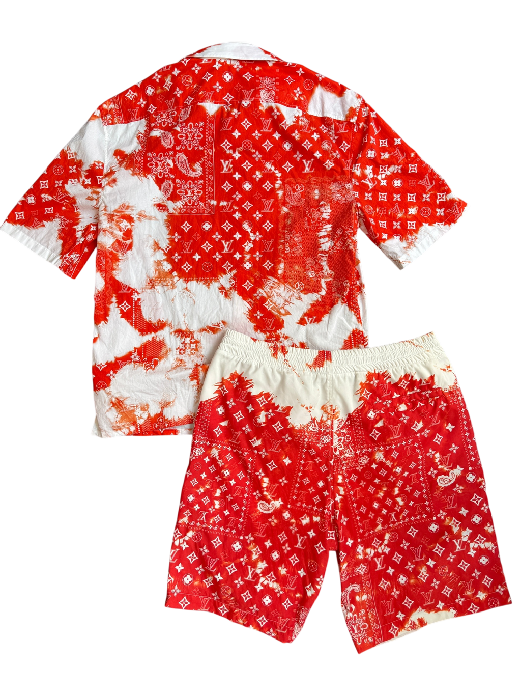 Louis Vuitton Orange Bandana Bleached Set - Size M