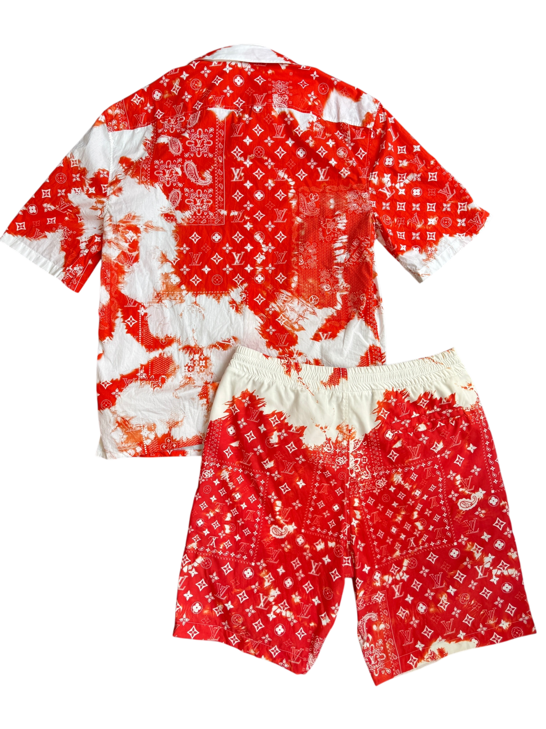 Louis Vuitton Orange Bandana Bleached Set - Size M