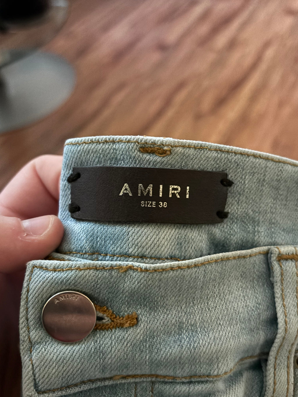 AMIRI MX1 Light Wash Floral Jeans - Size 38