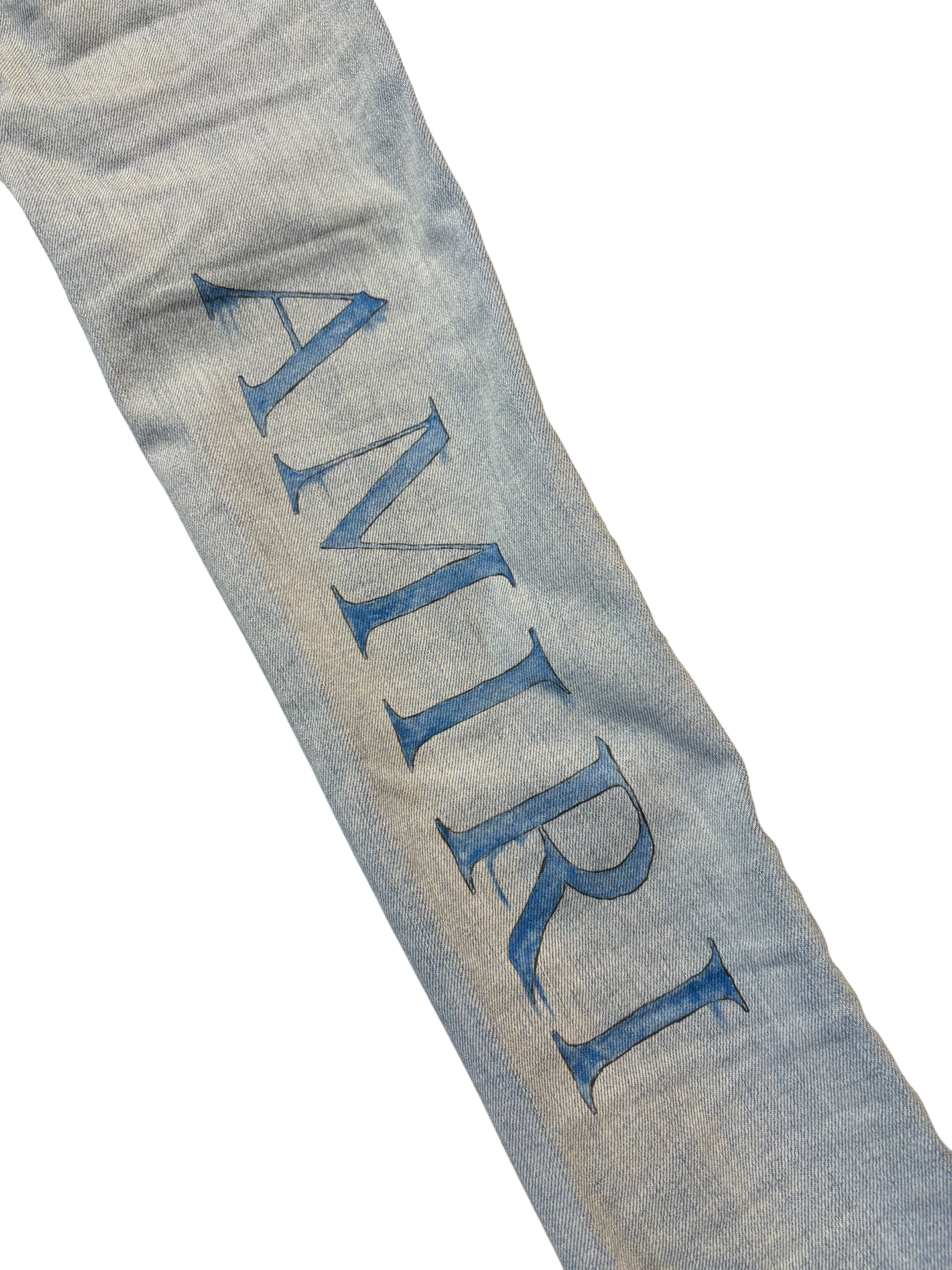 Amiri WaterColor Logo Jean