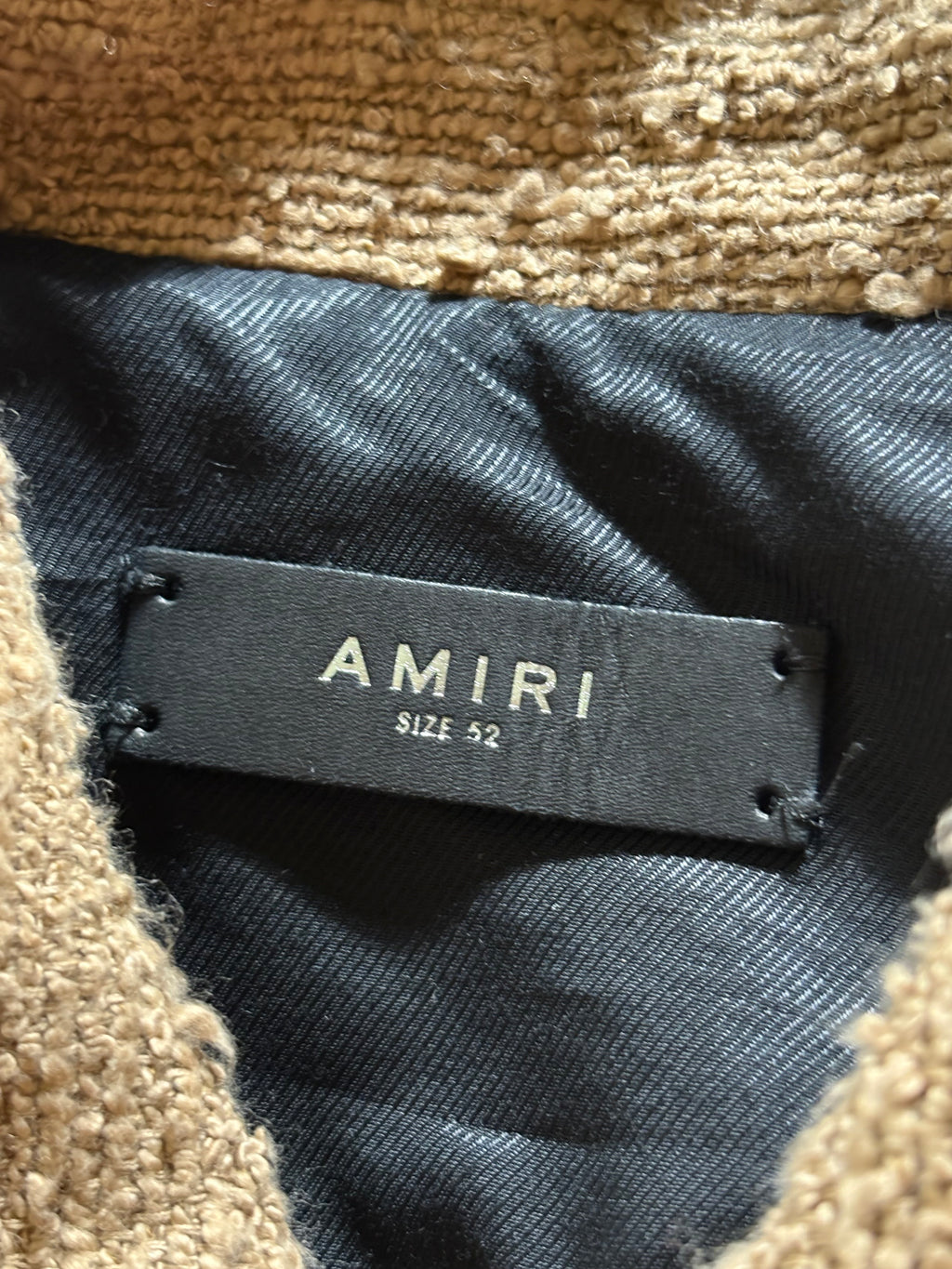 Amiri Bones Brown Boucle Varsity Jacket - Size 52