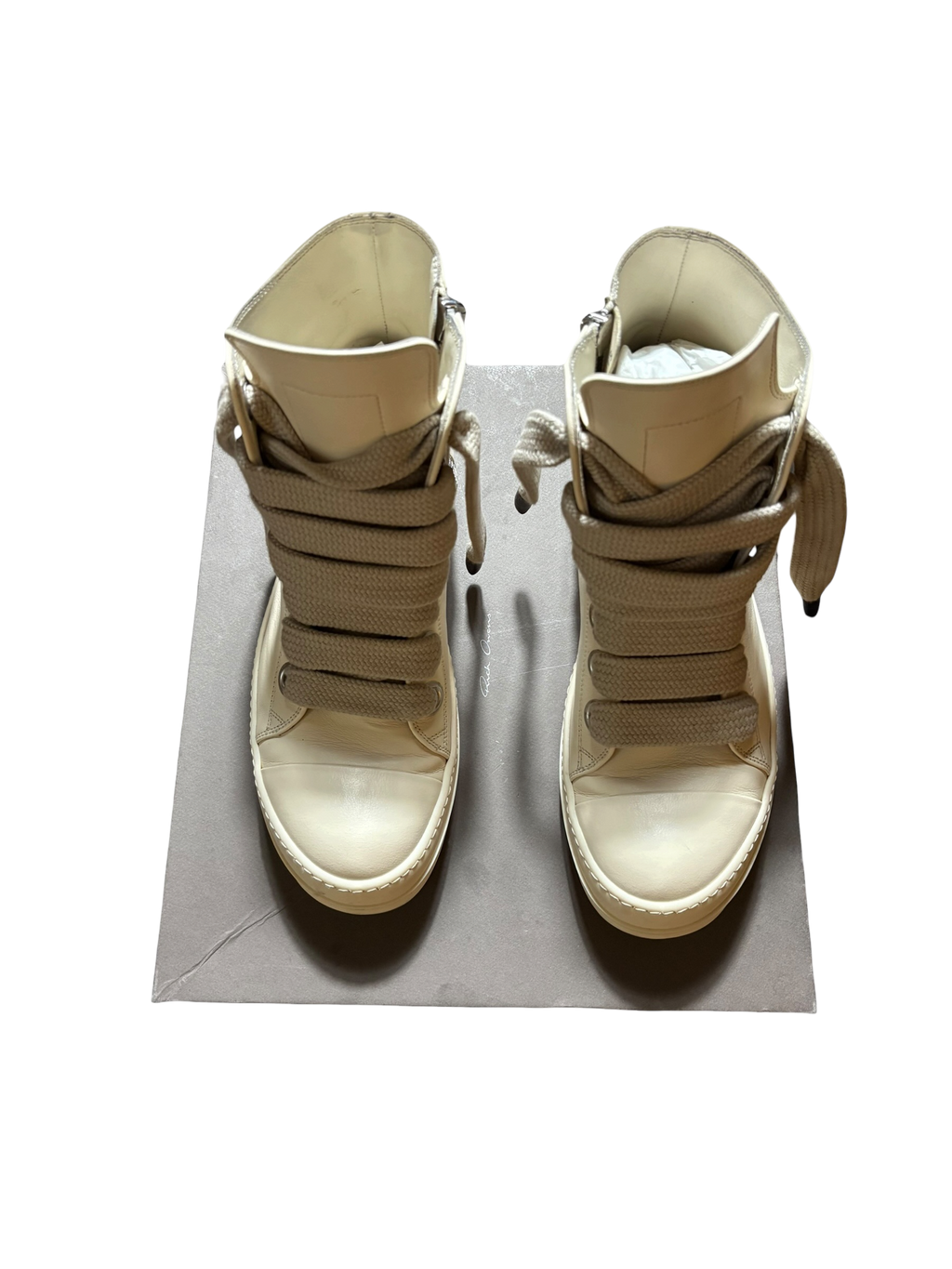 Rick Owens Milk Temple Jumbo Laces Sneaker - Size 43