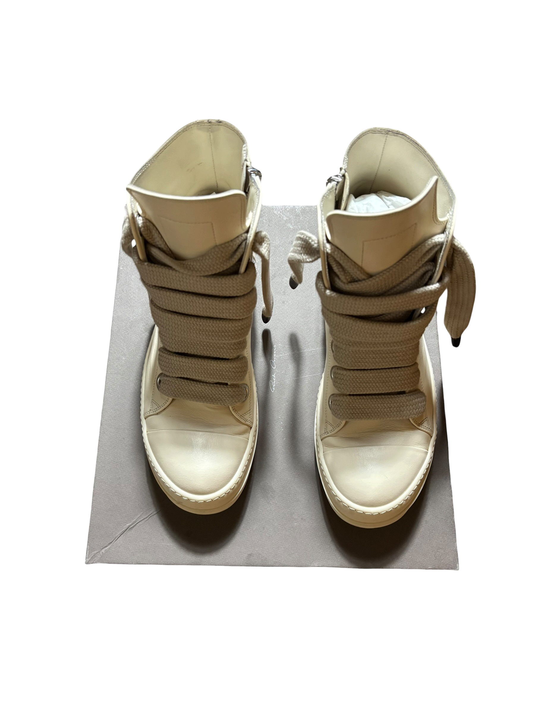 Rick Owens Milk Temple Jumbo Laces Sneaker - Size 43