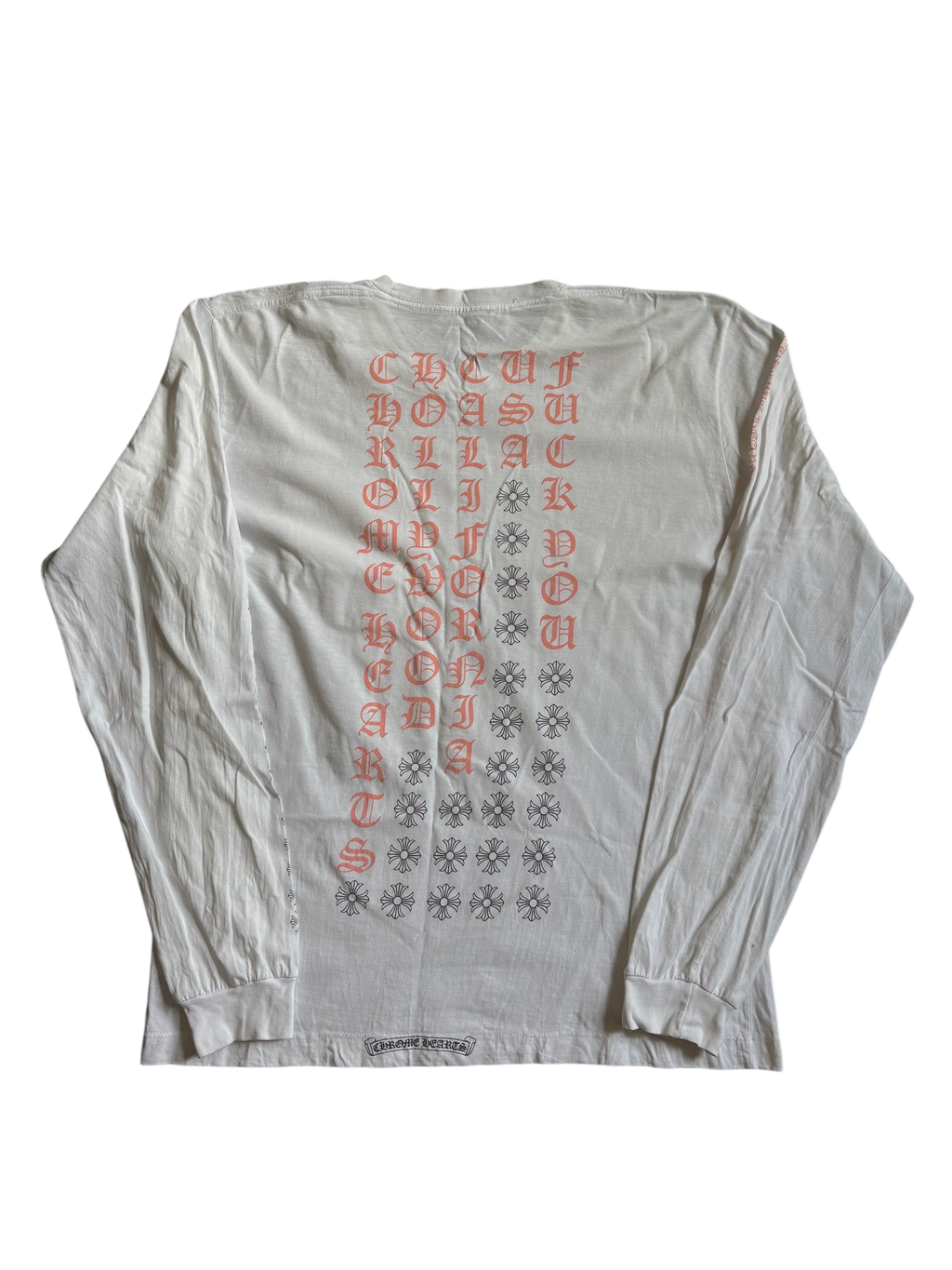 Chrome Hearts Pink Letter Vertical Logo Long Sleeve