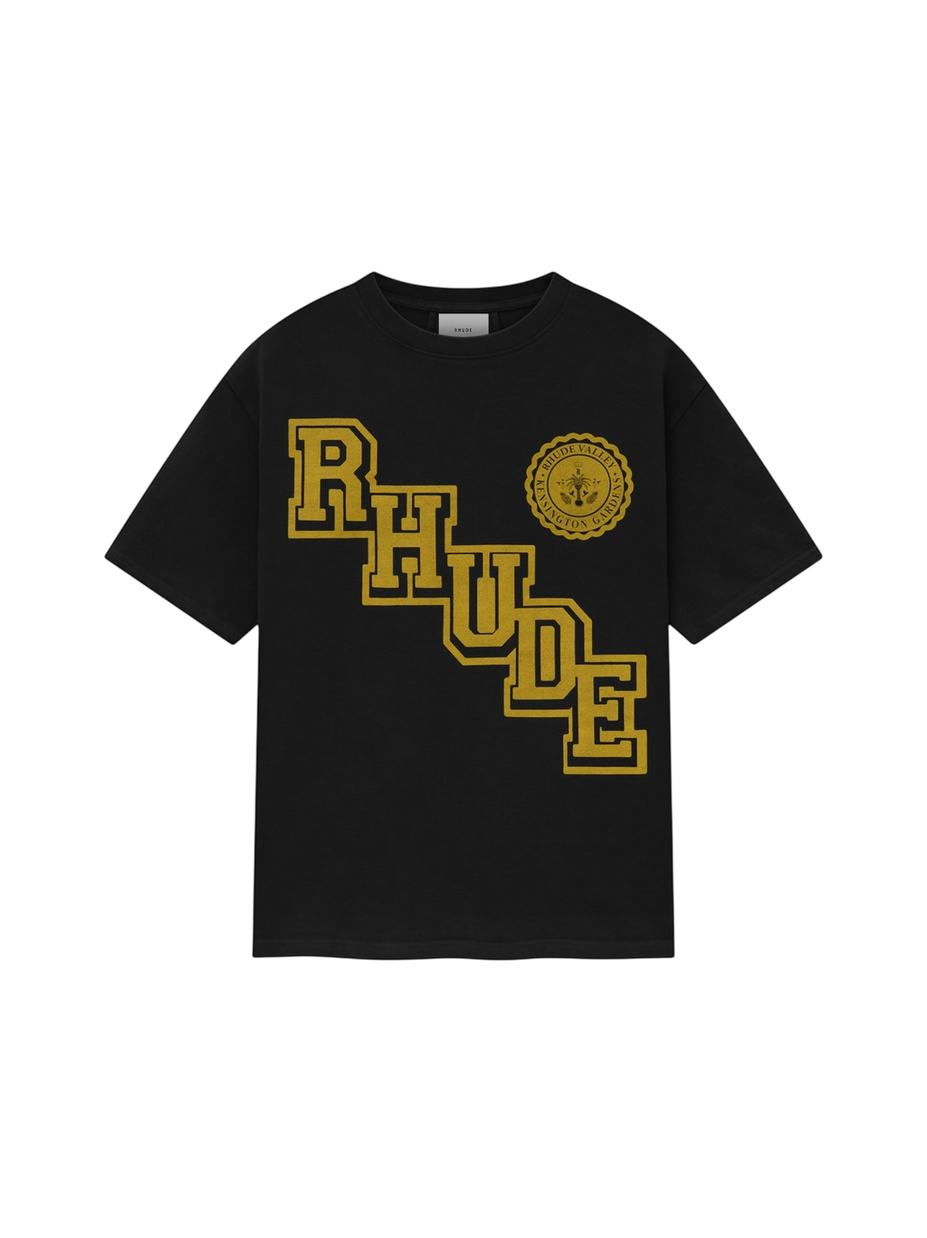 Rhude Collegiate Crest Vintage Black T-Shirt