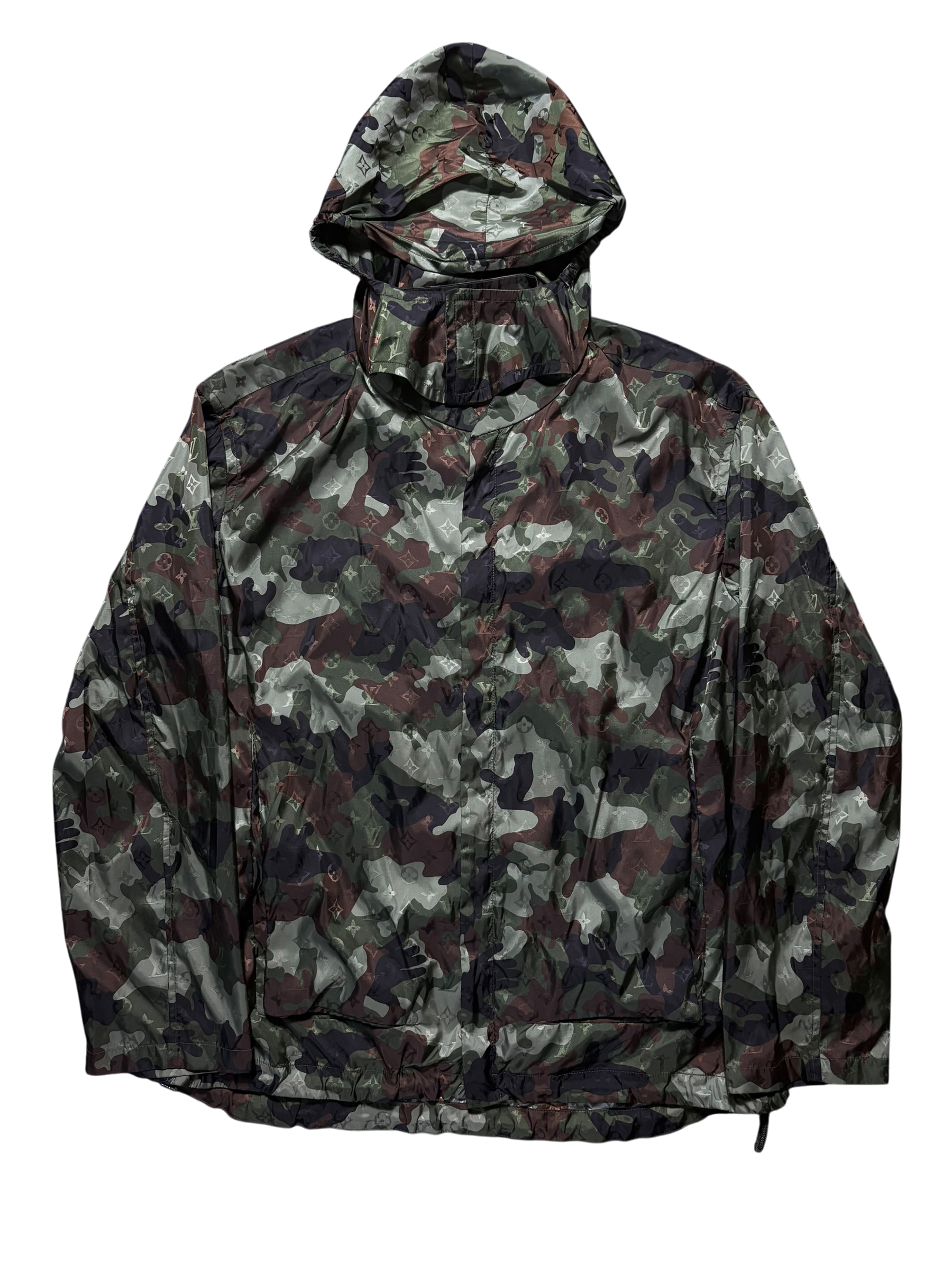 Louis Vuitton Green Camouflage Monogram Windbreaker - Size M