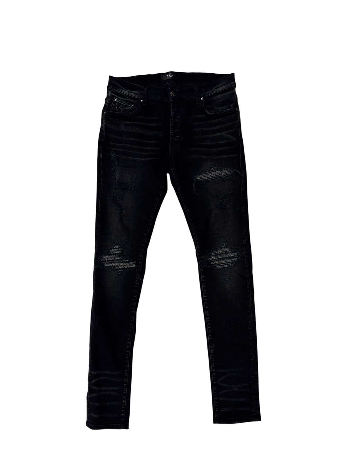Amiri MX1 Iridescent Patch Black Jeans