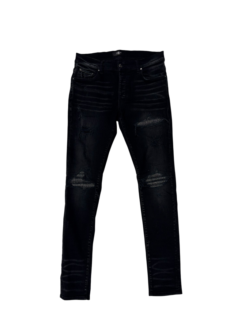Amiri MX1 Iridescent Patch Black Jeans