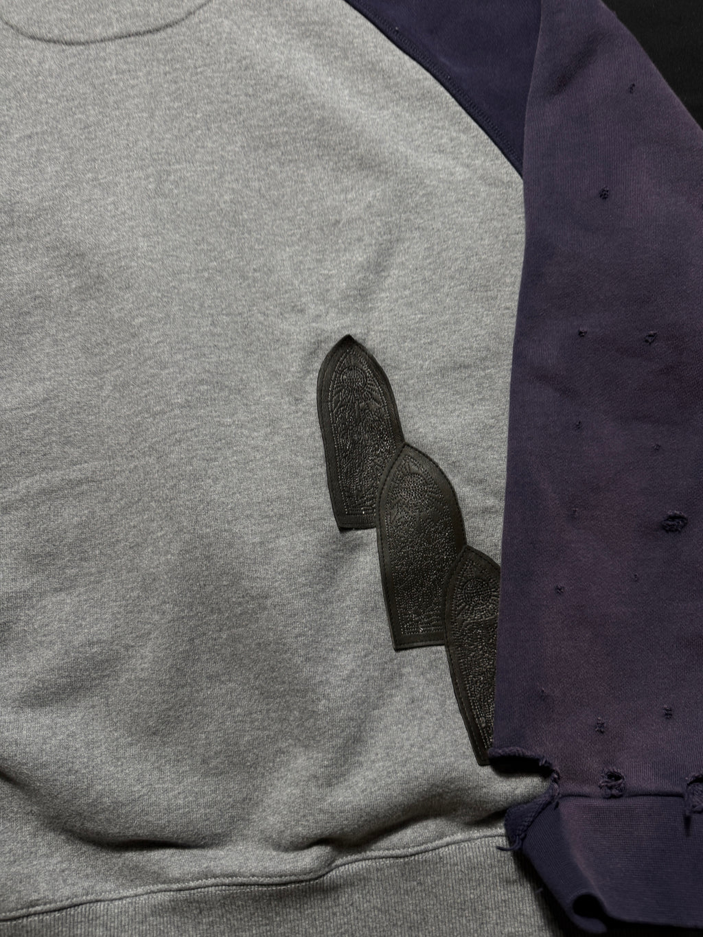 Who Decides War Faded Navy Grey Patch Hoodie