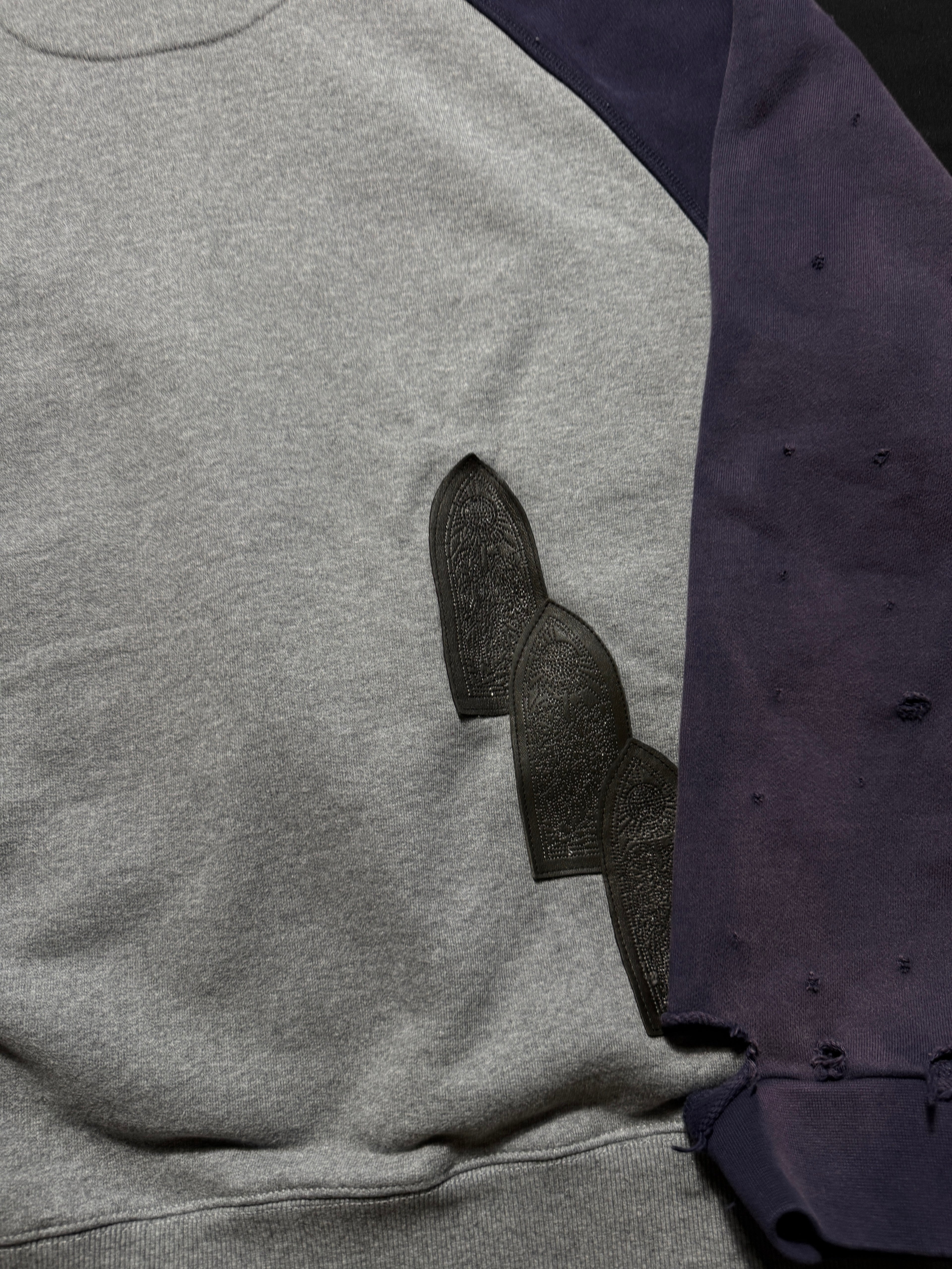 Who Decides War Faded Navy Grey Patch Hoodie