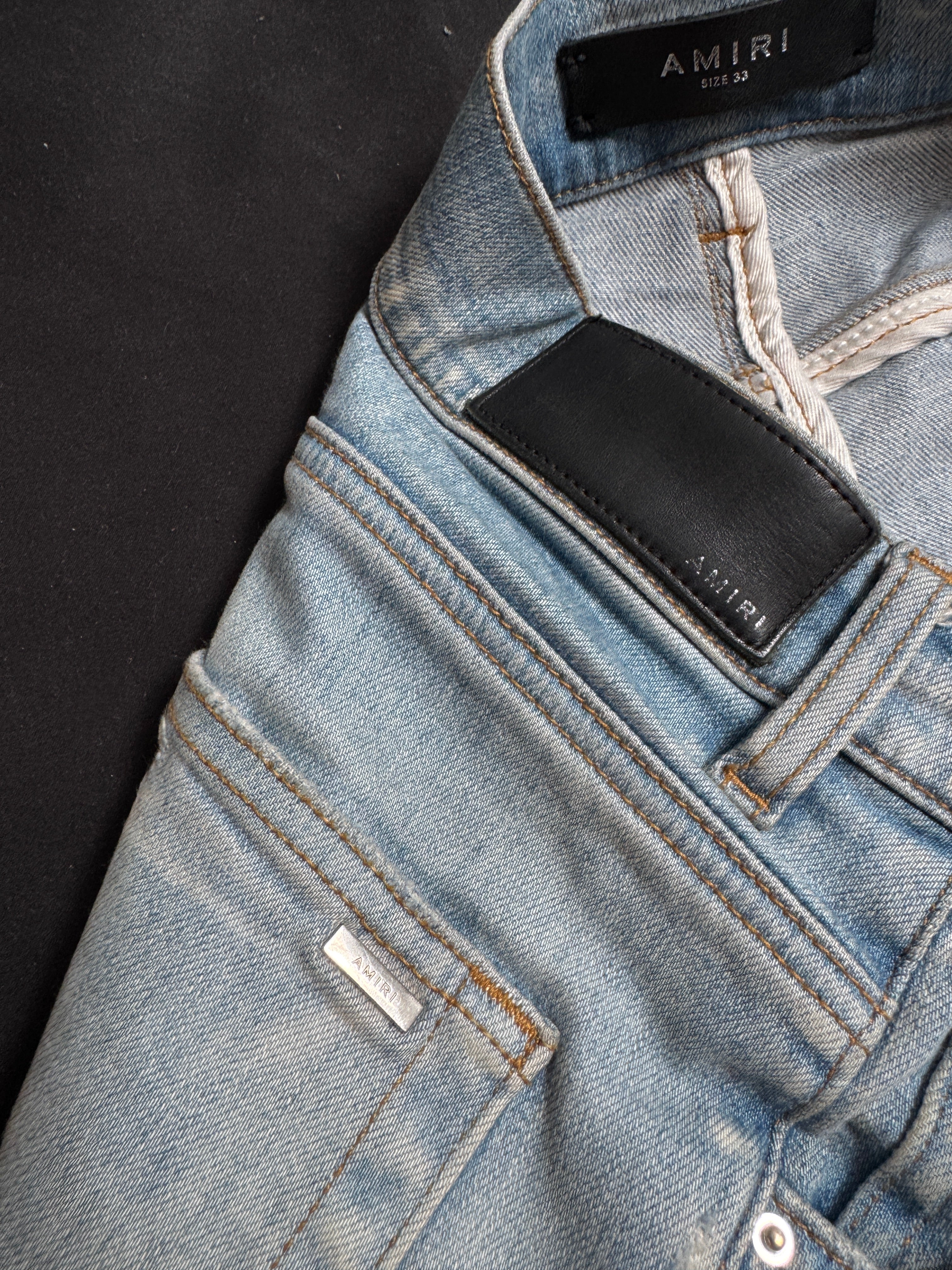 Amiri LightWash Jeans Old English