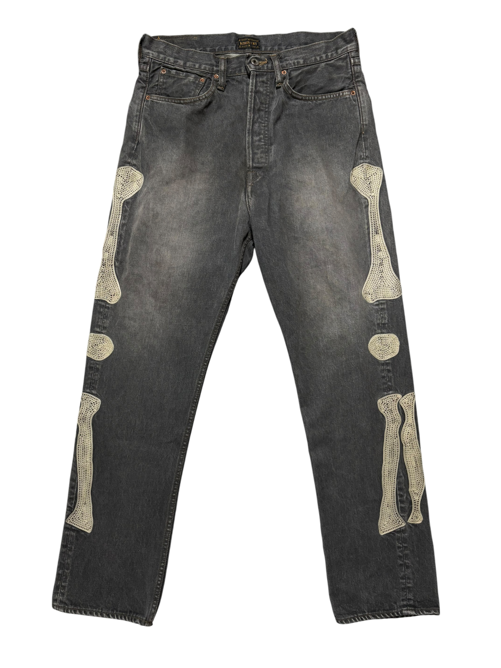 Kapital Bones Black Denim Jeans - Size 32
