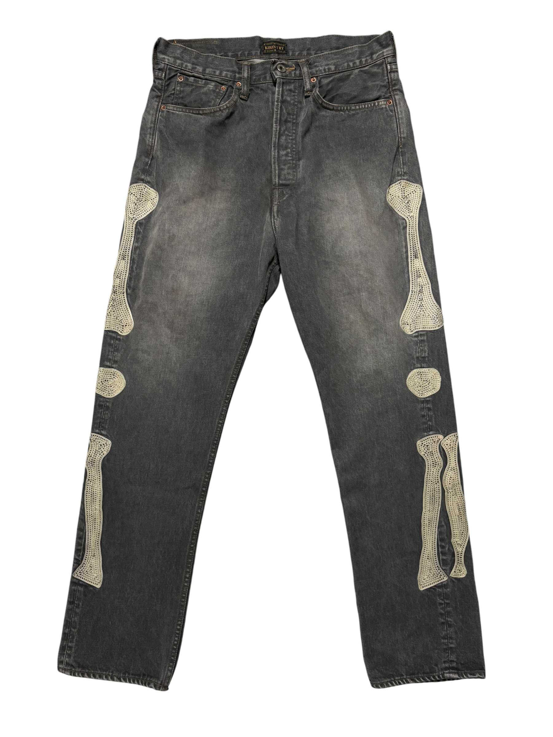 Kapital Bones Black Denim Jeans - Size 32