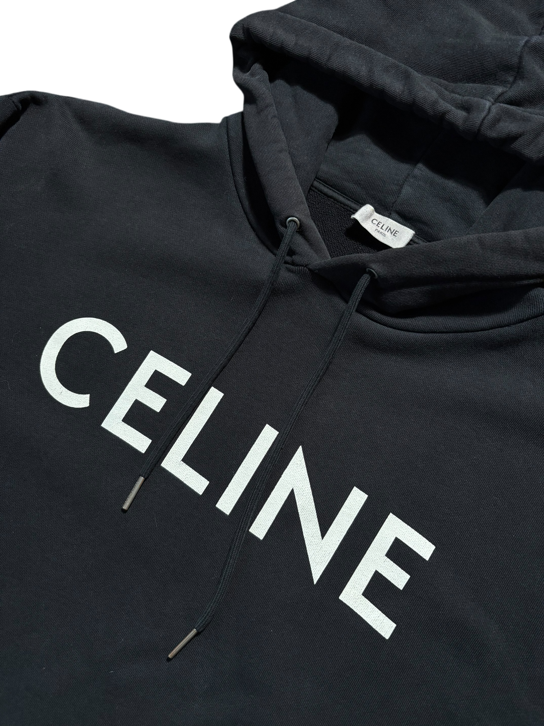 Celine Logo Black Hoodie - Size Medium