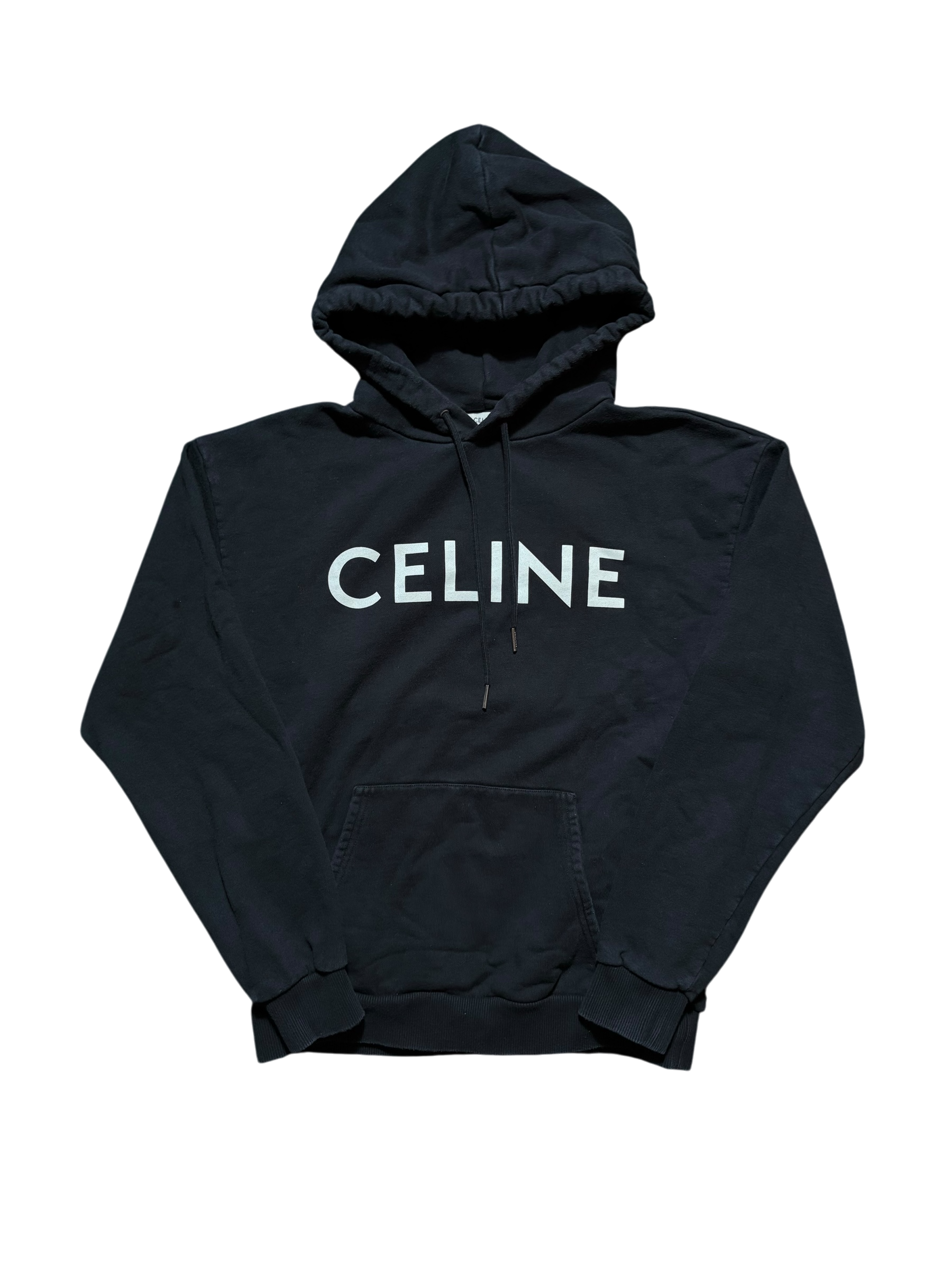 Celine Graphic Logo Loose Hoodie Black