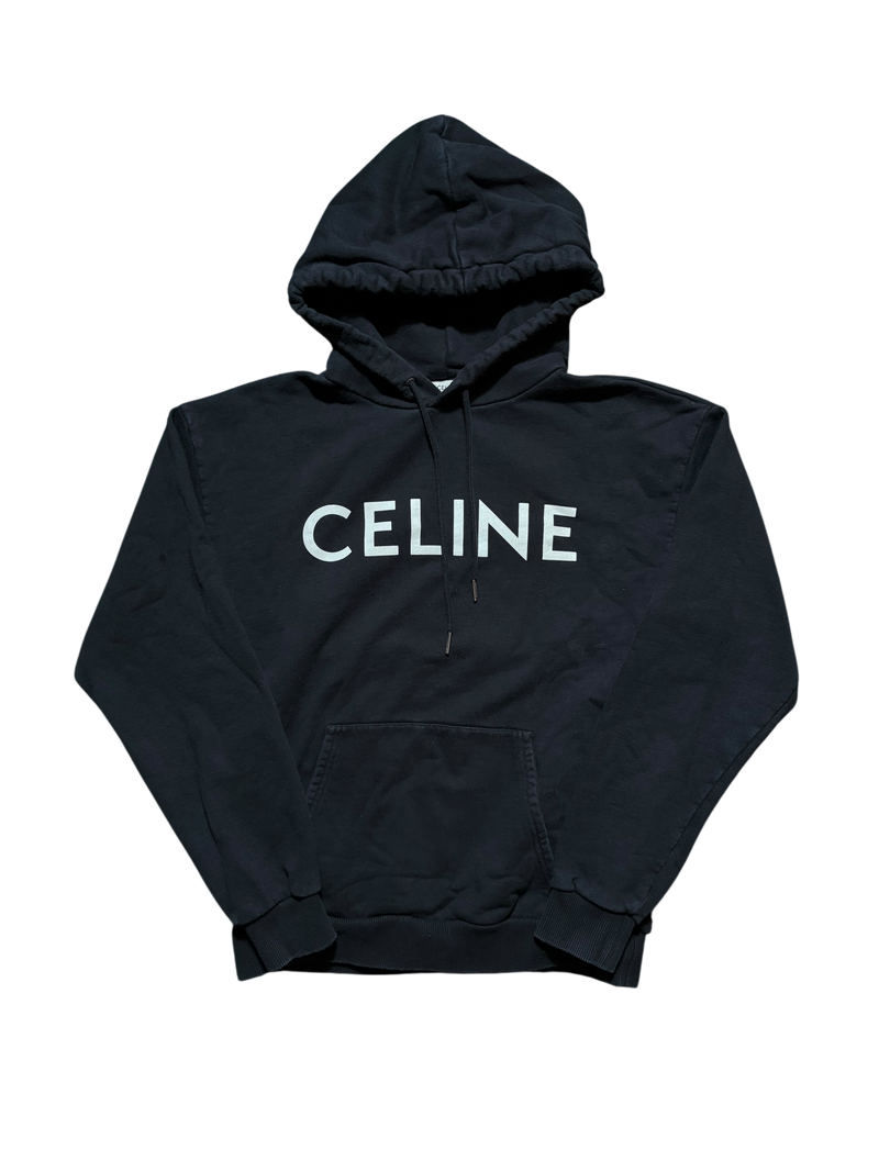 Celine Graphic Logo Loose Hoodie Black - Size XS