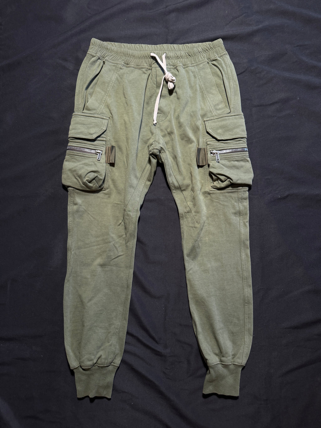 Rick Owens GETHSEMANE GREEN MASTADON CARGO SWEATPANTS