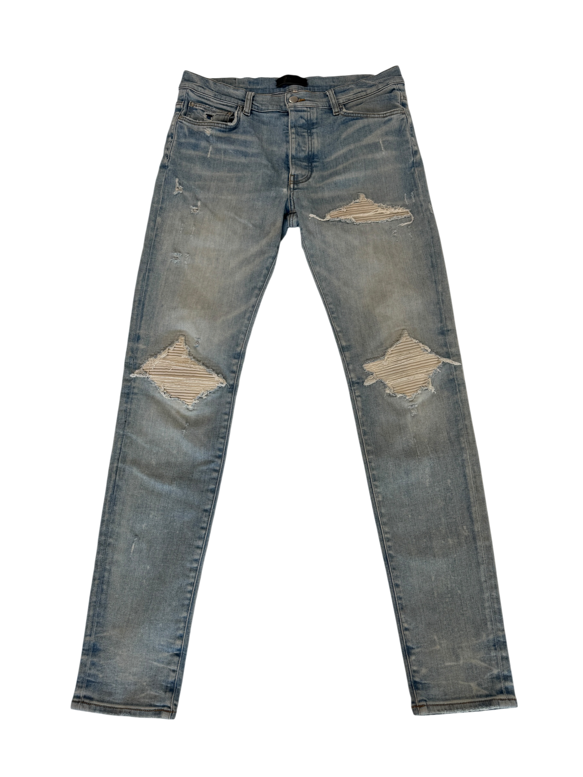 Amiri MX1 White Patch Light Wash Jeans