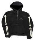 Amiri Bones Sherpa Fleece Zip Up Jacket Black
