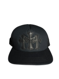 Chrome Hearts Cemetery Three Cross Black on Black Trucker Hat