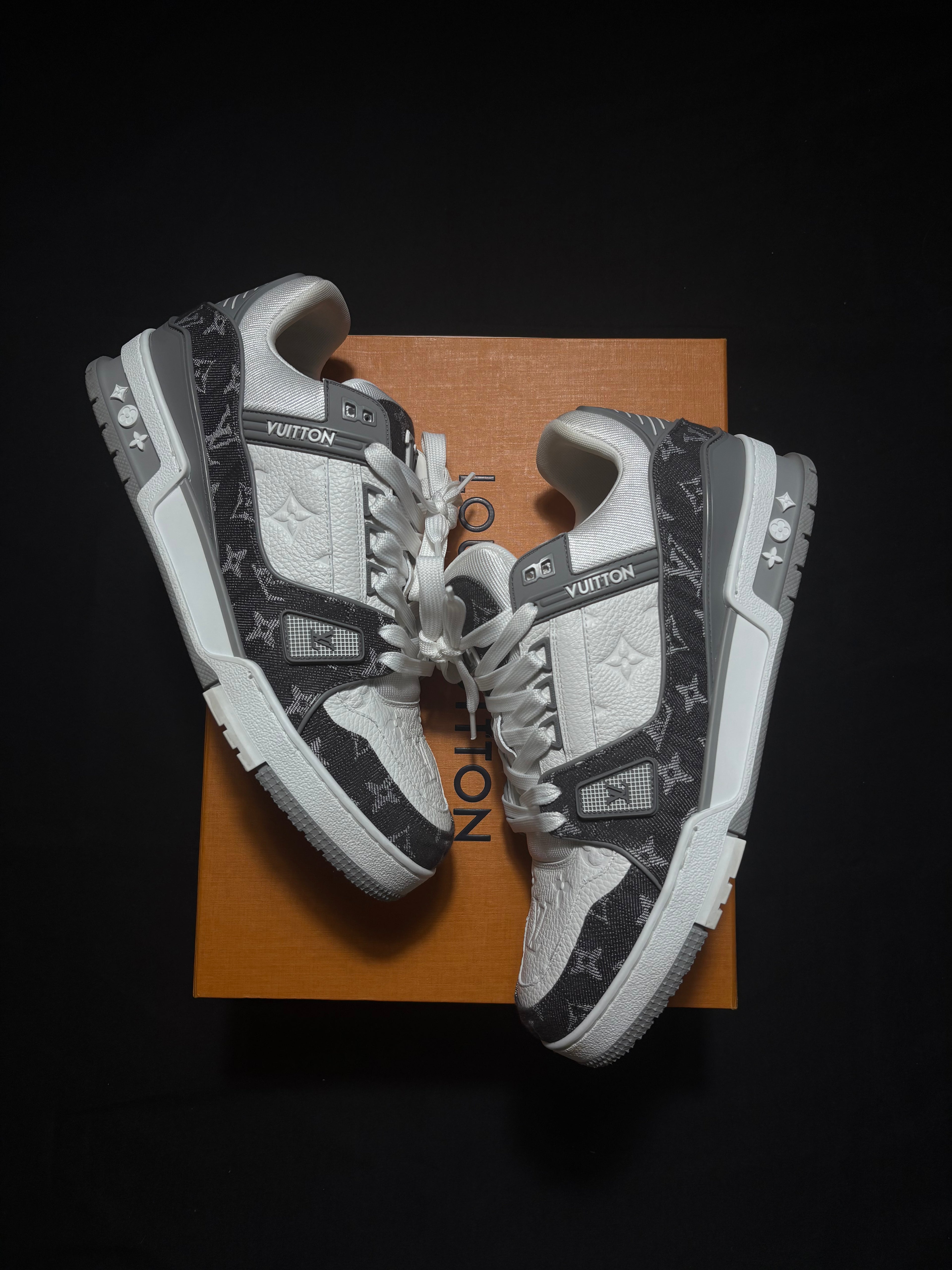 Louis Vuitton Grey Denim LV Trainer