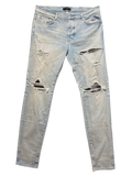 Amiri MX1 Jeans Light Wash Black Patch