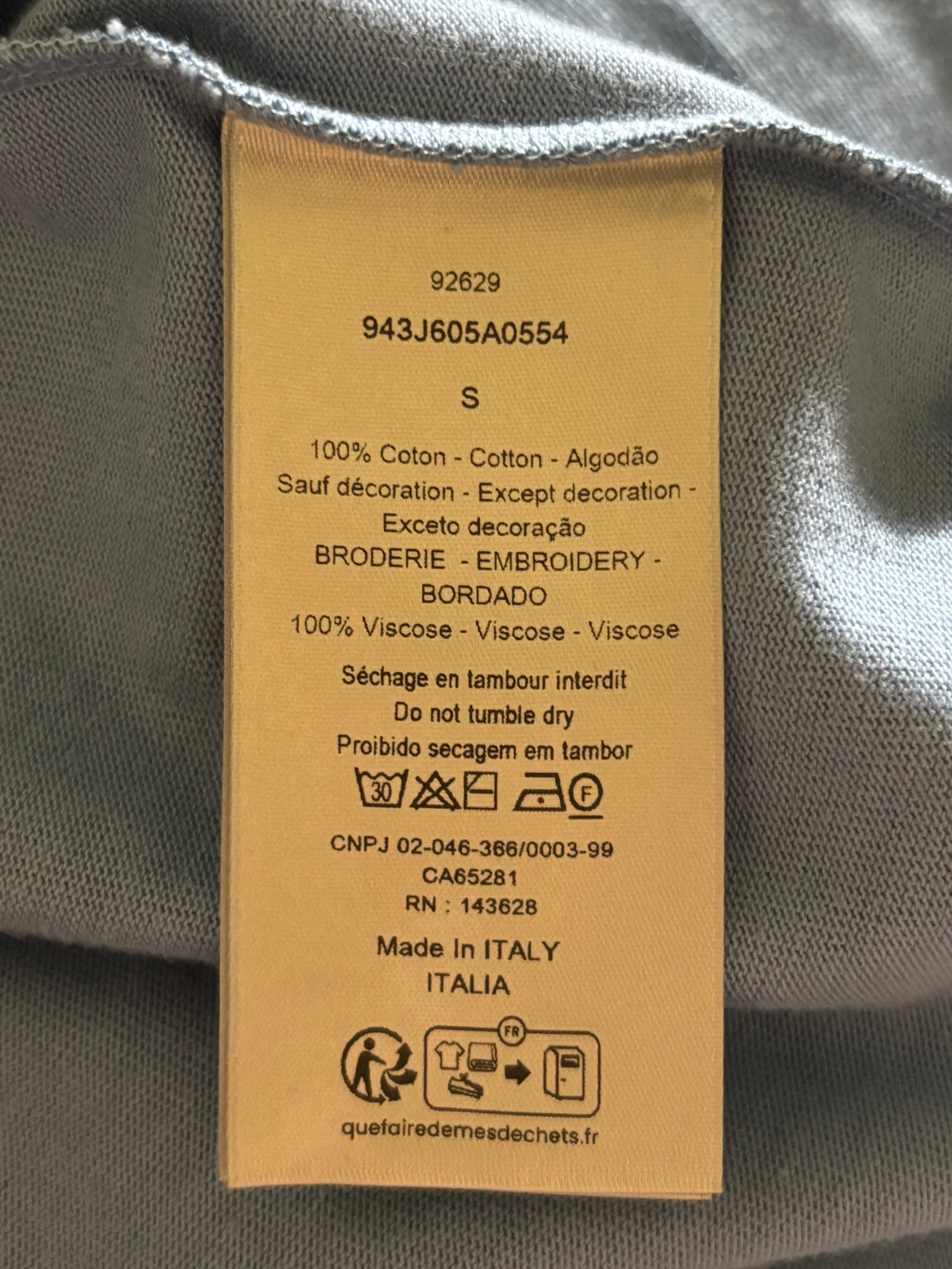 Dior CD Logo Tee Blue - Size S