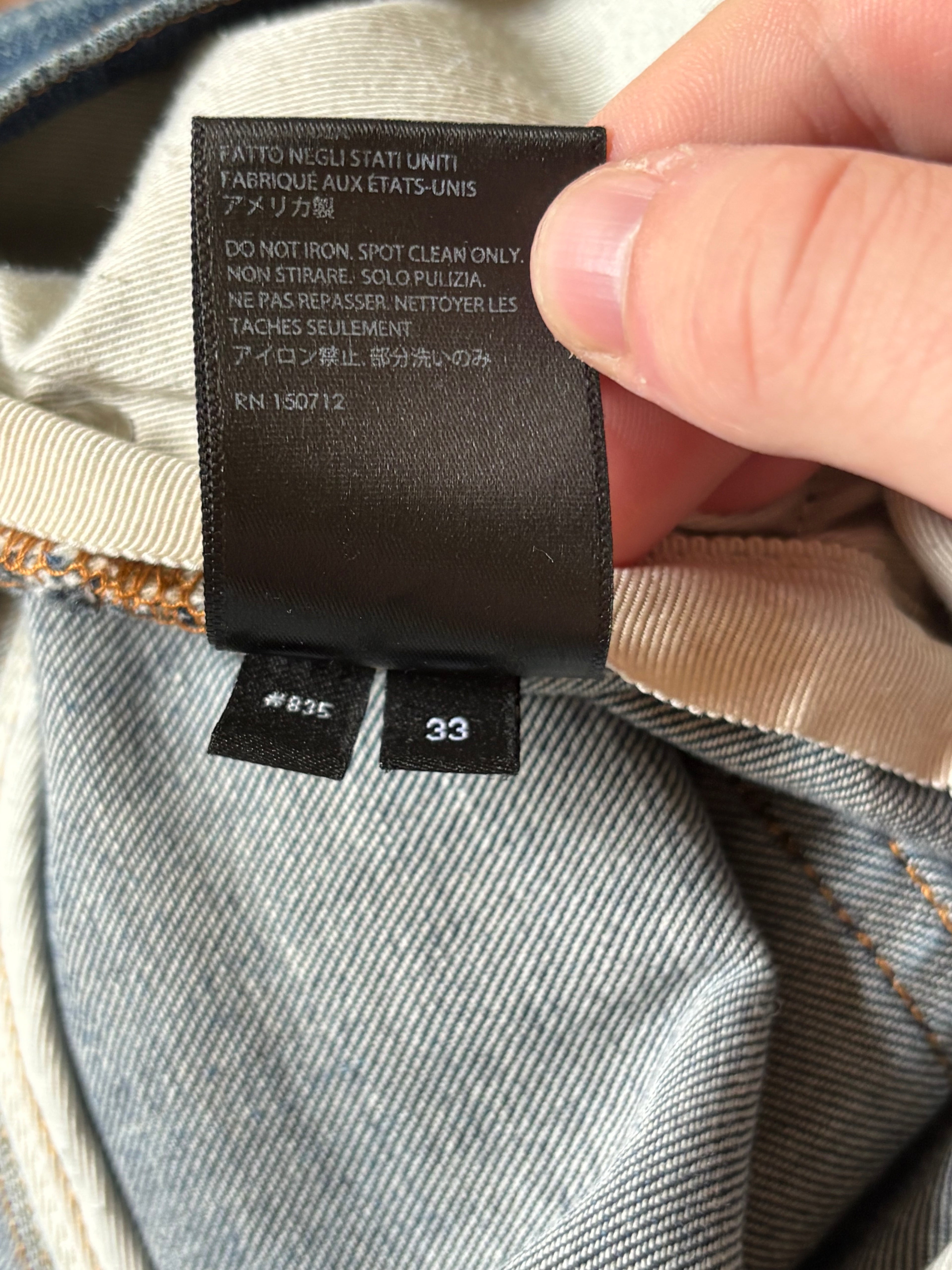 Amiri MX1 Dark Wash Black Patch Jeans - Size 33