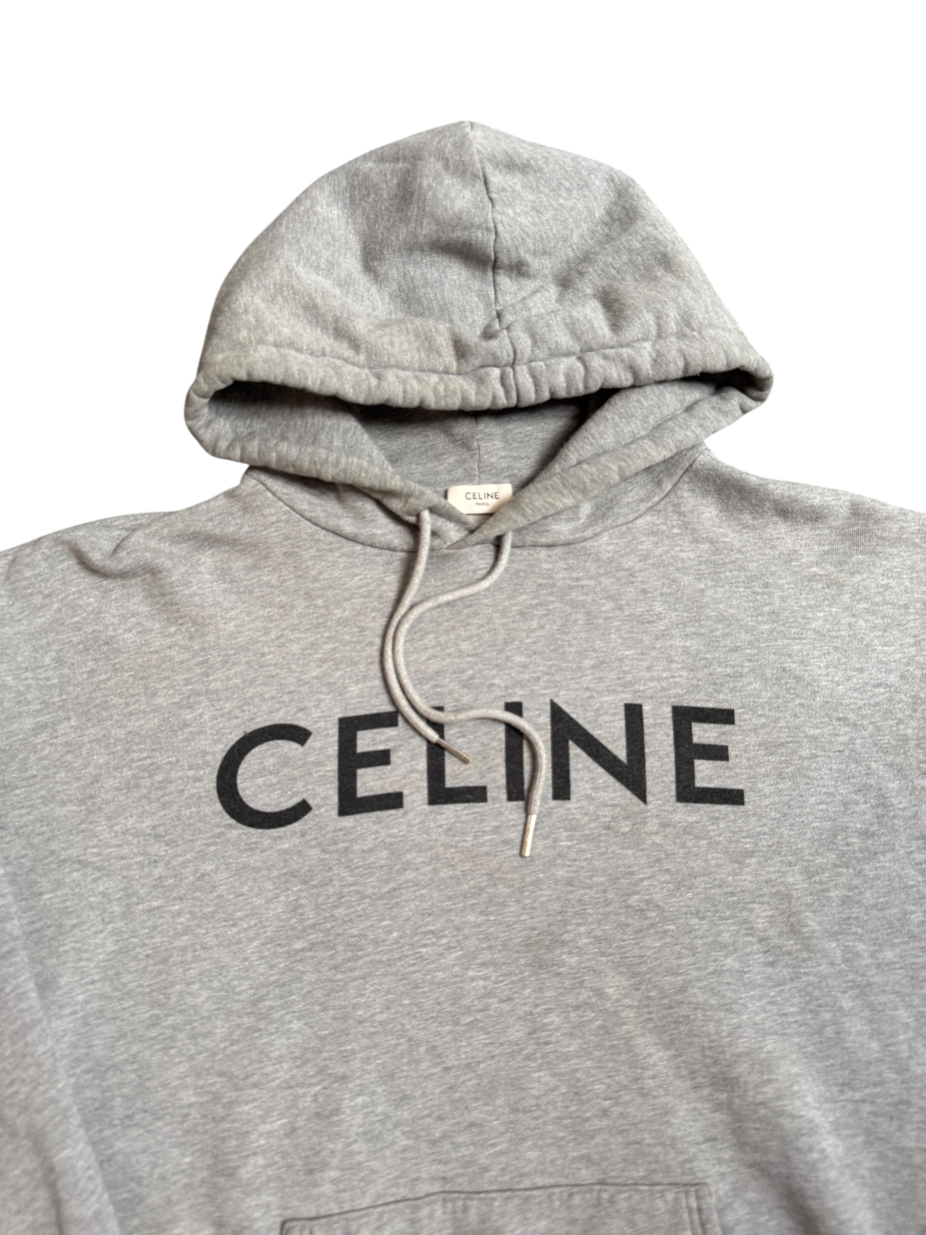 Celine Grey Classic Logo Hoodie - Size M