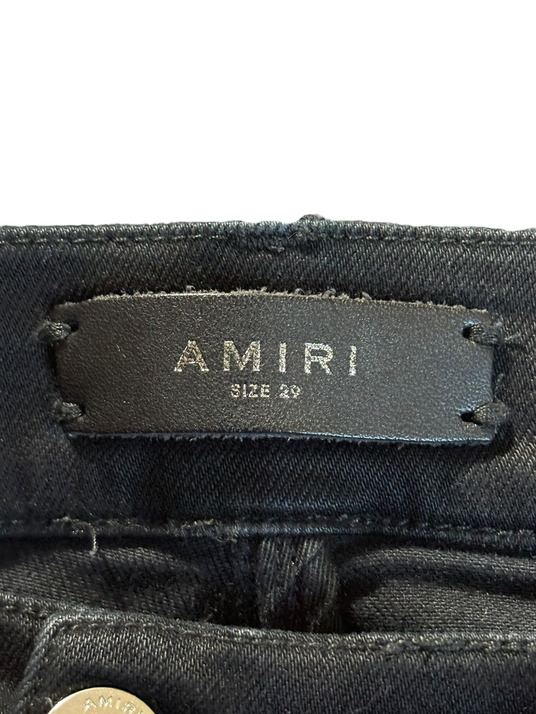 Amiri MX1 Black Iridescent Patch Jeans