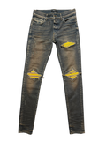 Amiri MX1 Dark Indigo Yellow Patch Jeans - Size 30