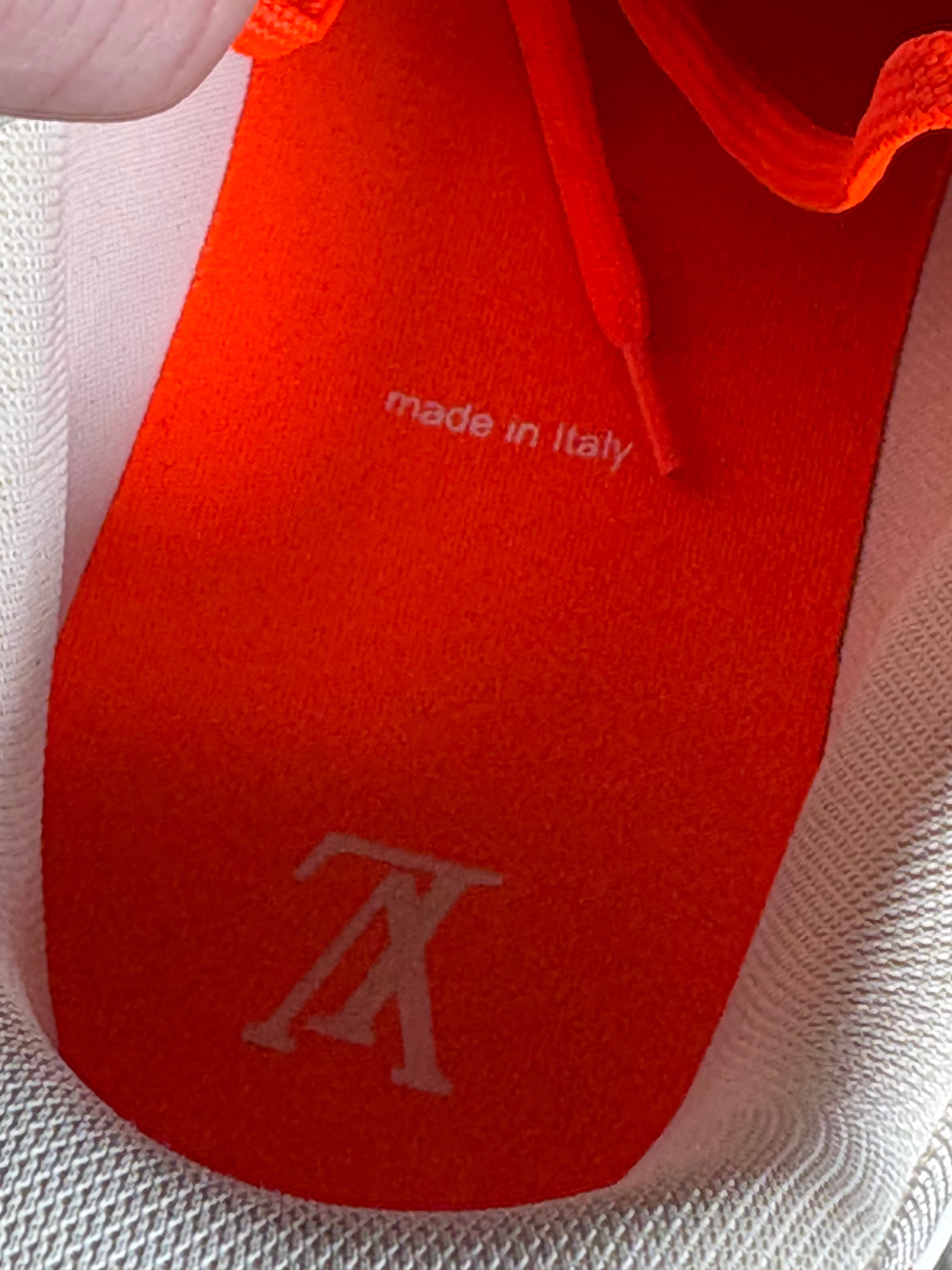 Louis Vuitton White Orange Monogram Trainers