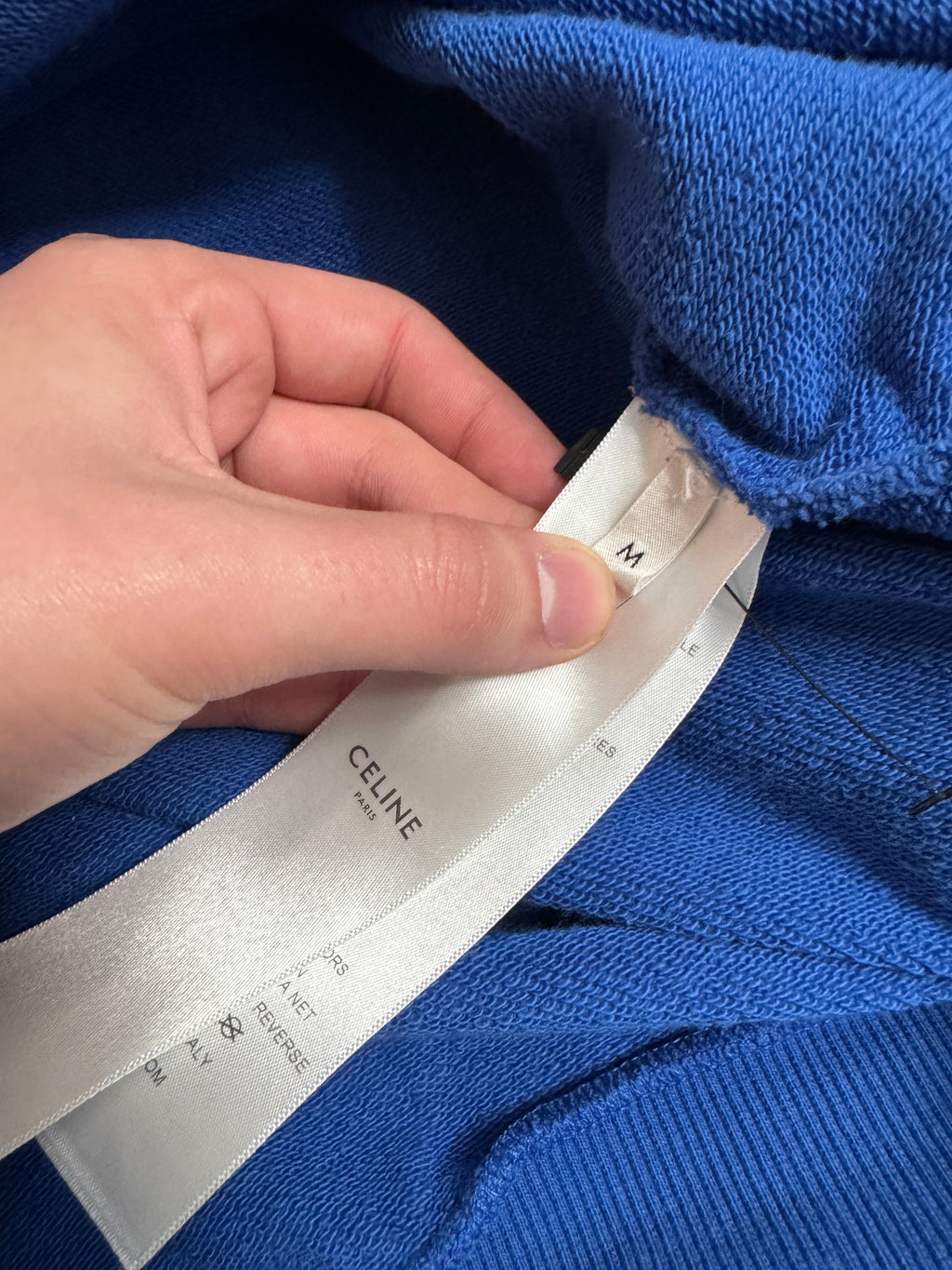 Celine Blue Classic Hoodie Logo - Size M