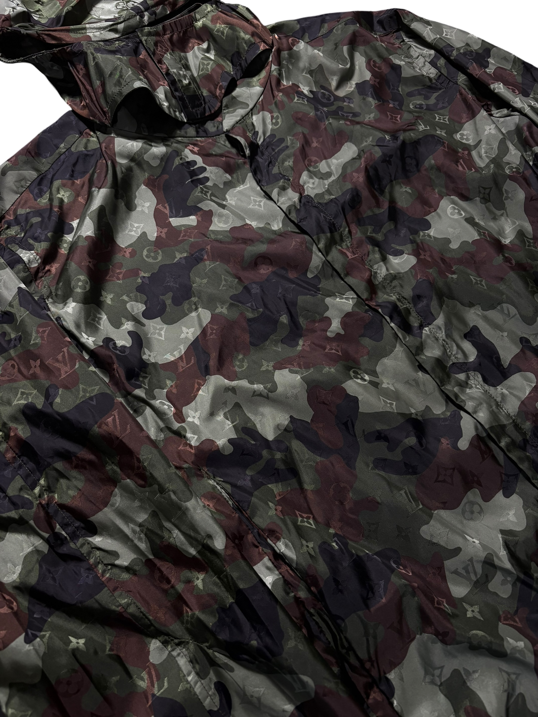 Louis Vuitton Green Camouflage Monogram Windbreaker - Size M