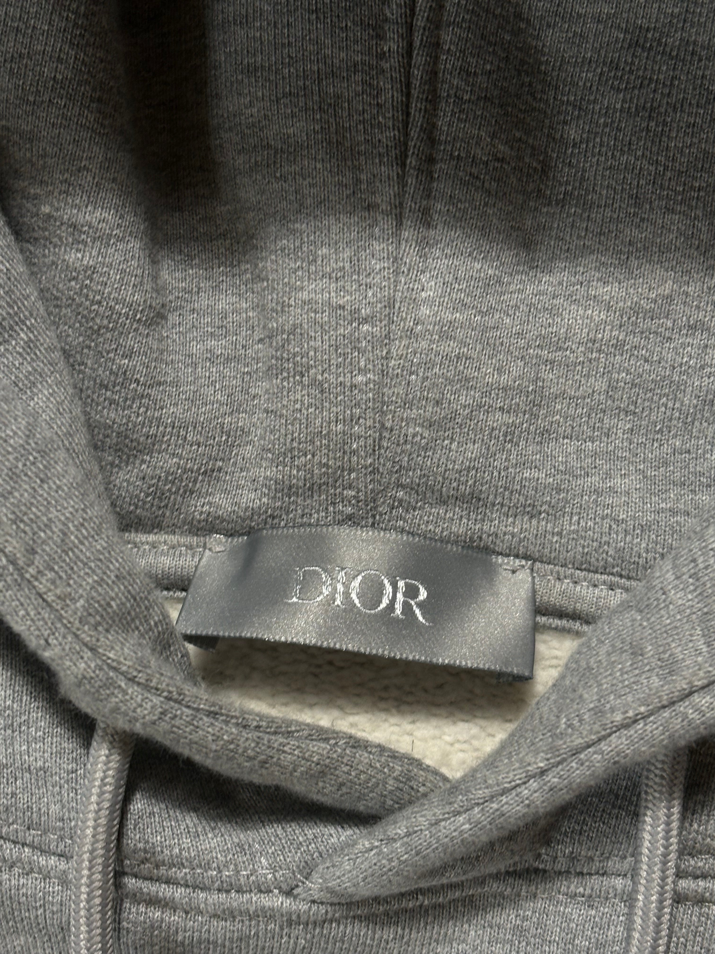 Dior Grey CD Logo Hoodie - Size L