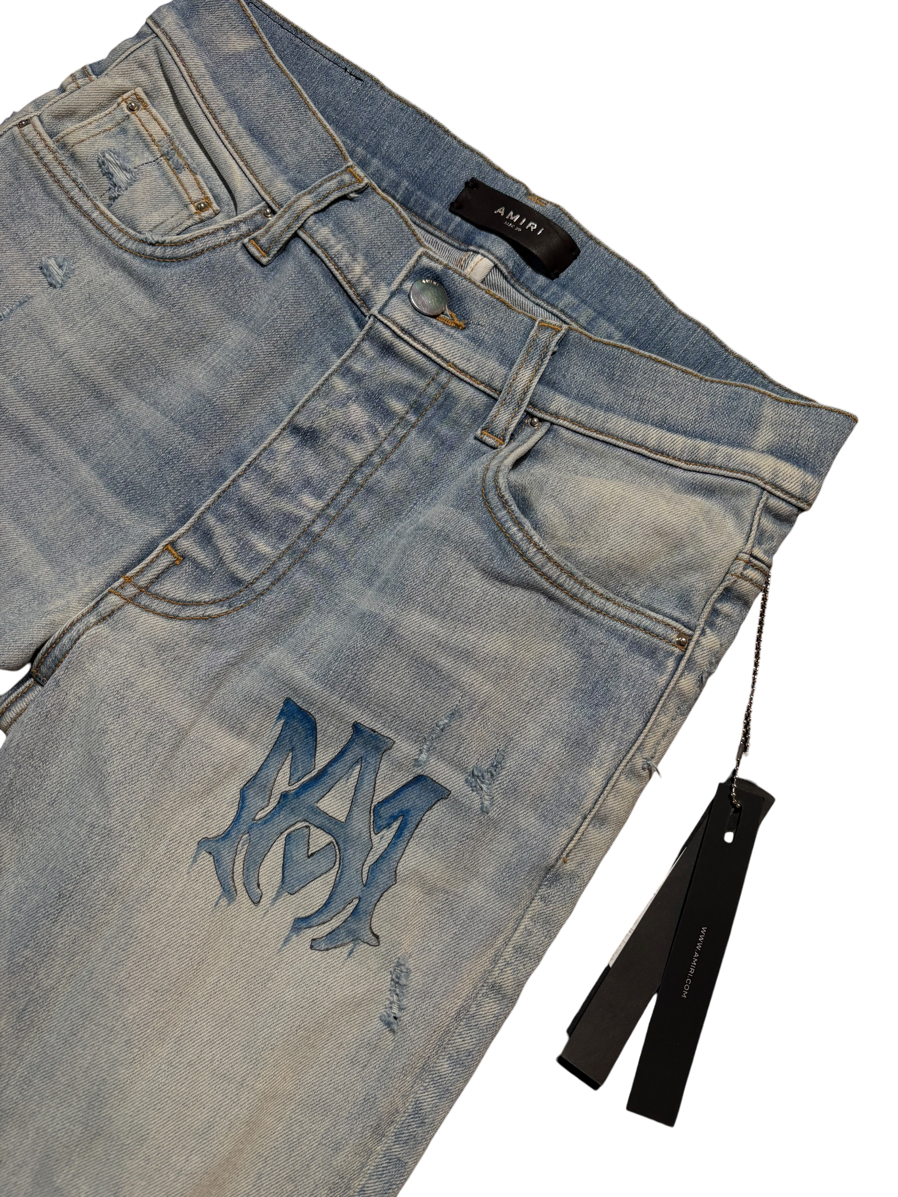Amiri WaterColor Logo Jean