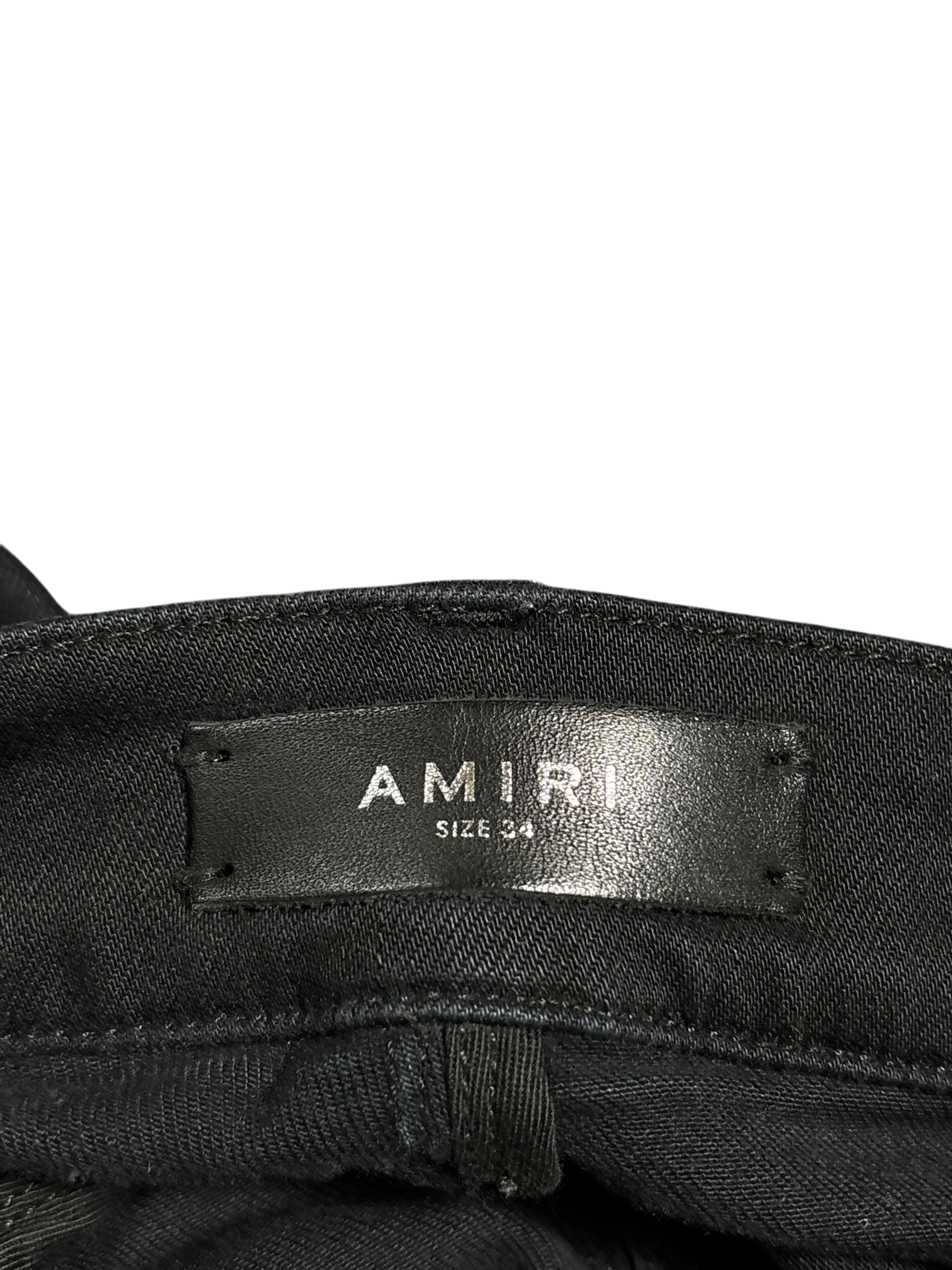 Amiri MX1 Brown Bandana Patch Black Jeans - Size 34