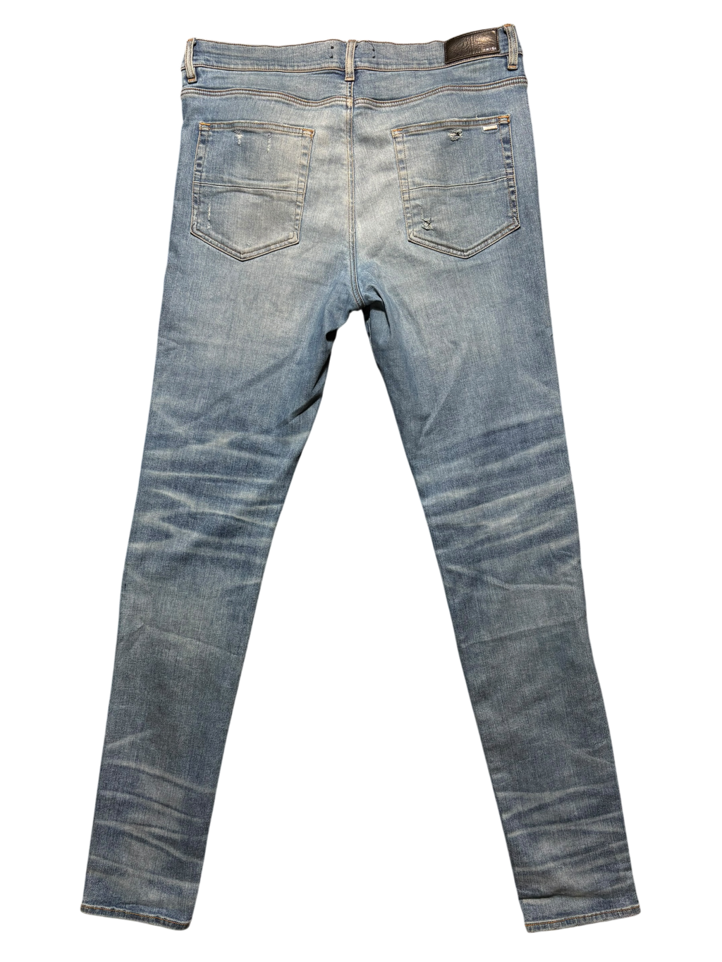 Amiri MX1 LightWash Black Patch Jeans - Size 38