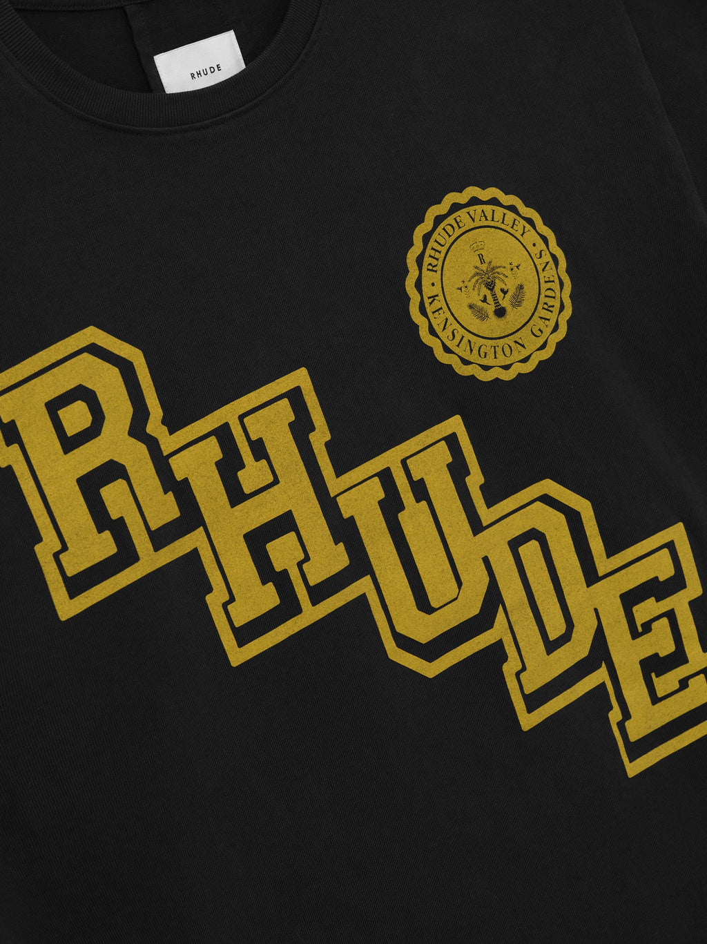 Rhude Collegiate Crest Vintage Black T-Shirt