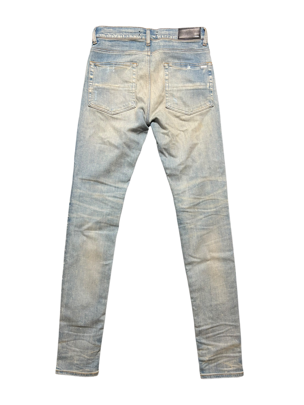 Amiri MX1 Light Wash White Patch Jeans - Size 31