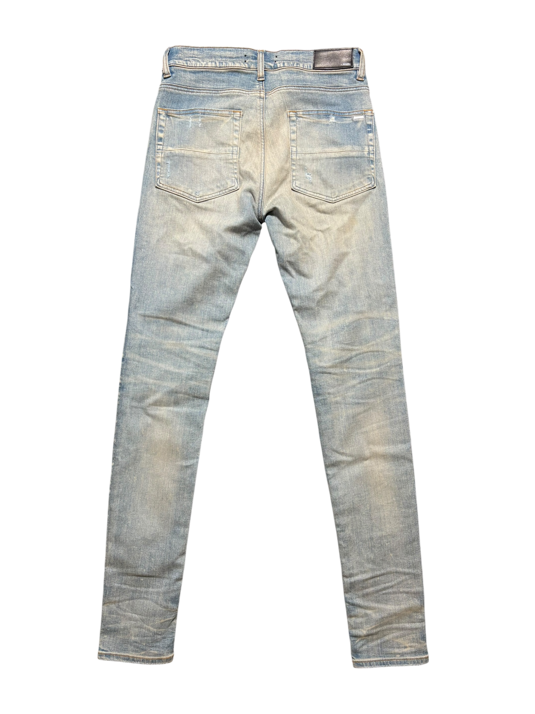 Amiri MX1 Light Wash White Patch Jeans - Size 31